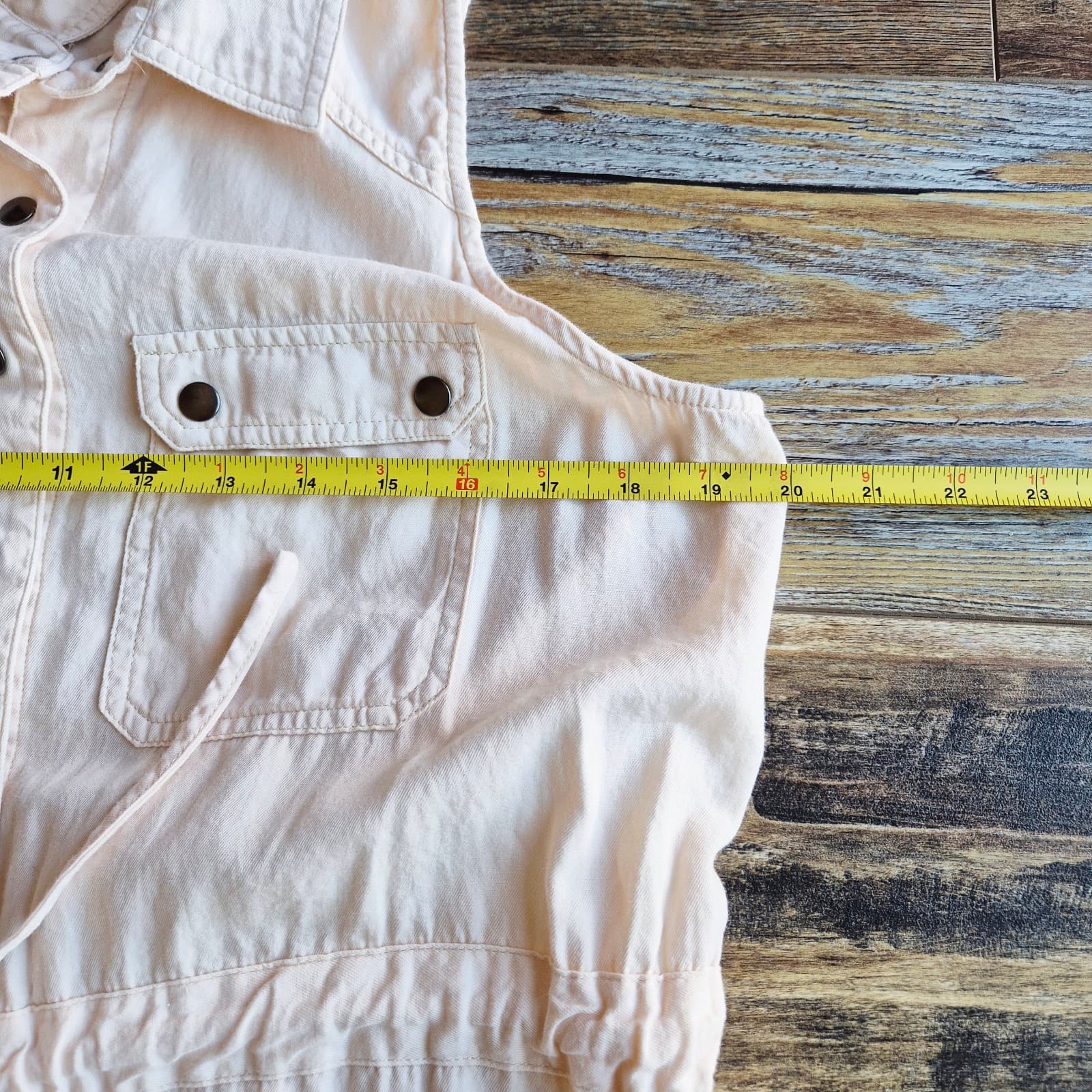 Free People Too Far Utility Sleeveless Vest Tie-Waist Pocket Beige Women's S - Thumbnail 9