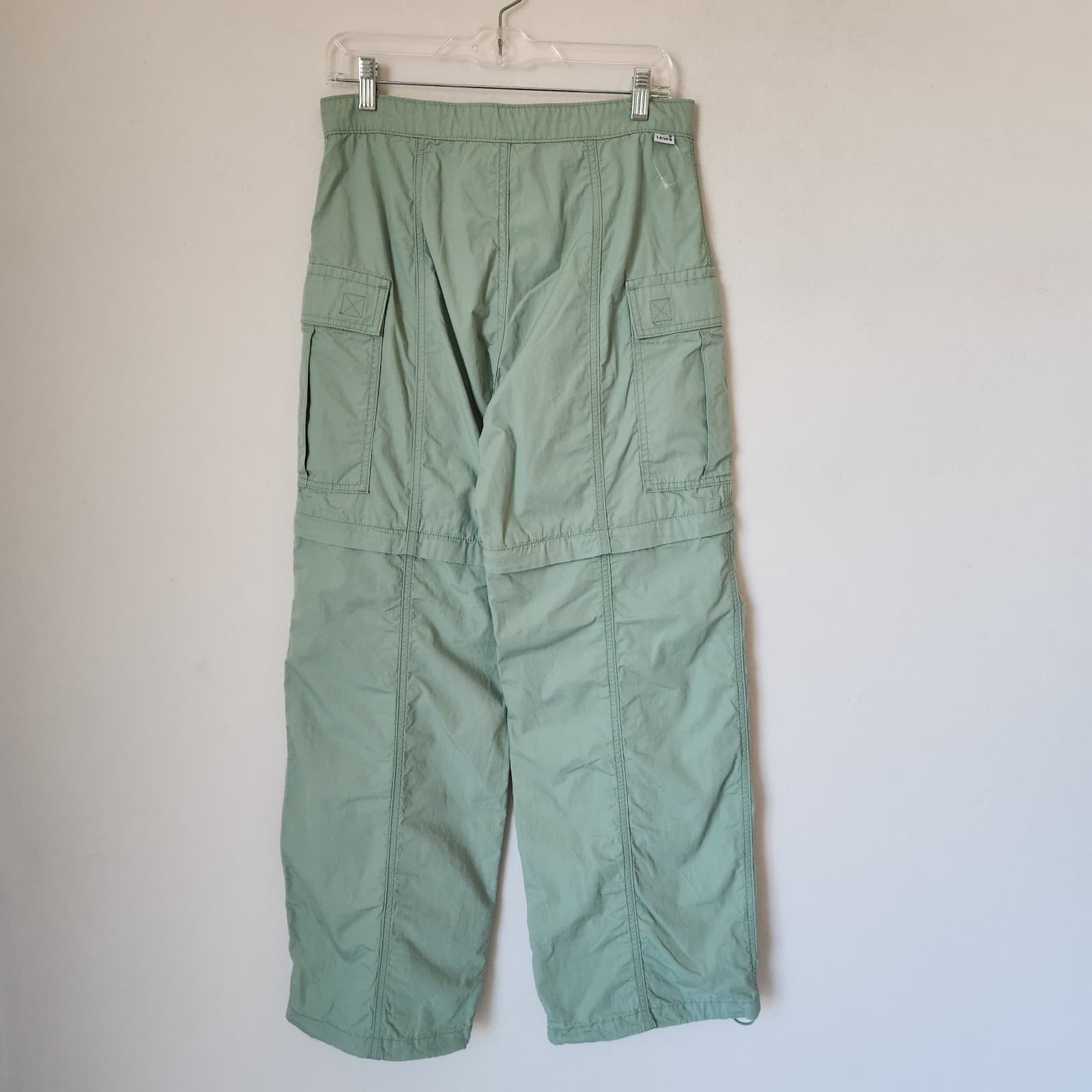NEW Levi's Not For Resale Convertible Cargo Pants Belt-Buckle Cotton Green Sz.27 - Thumbnail 10