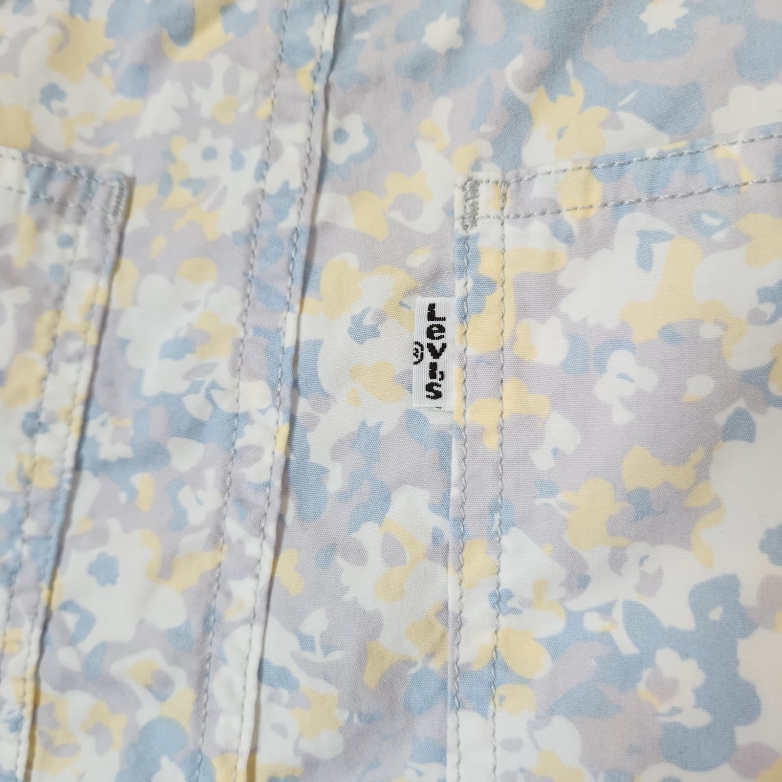 NEW Levi's Not For Resale Floral Baggy Pants High Rise Drawcord Pocket Blue Sz.S - Thumbnail 6