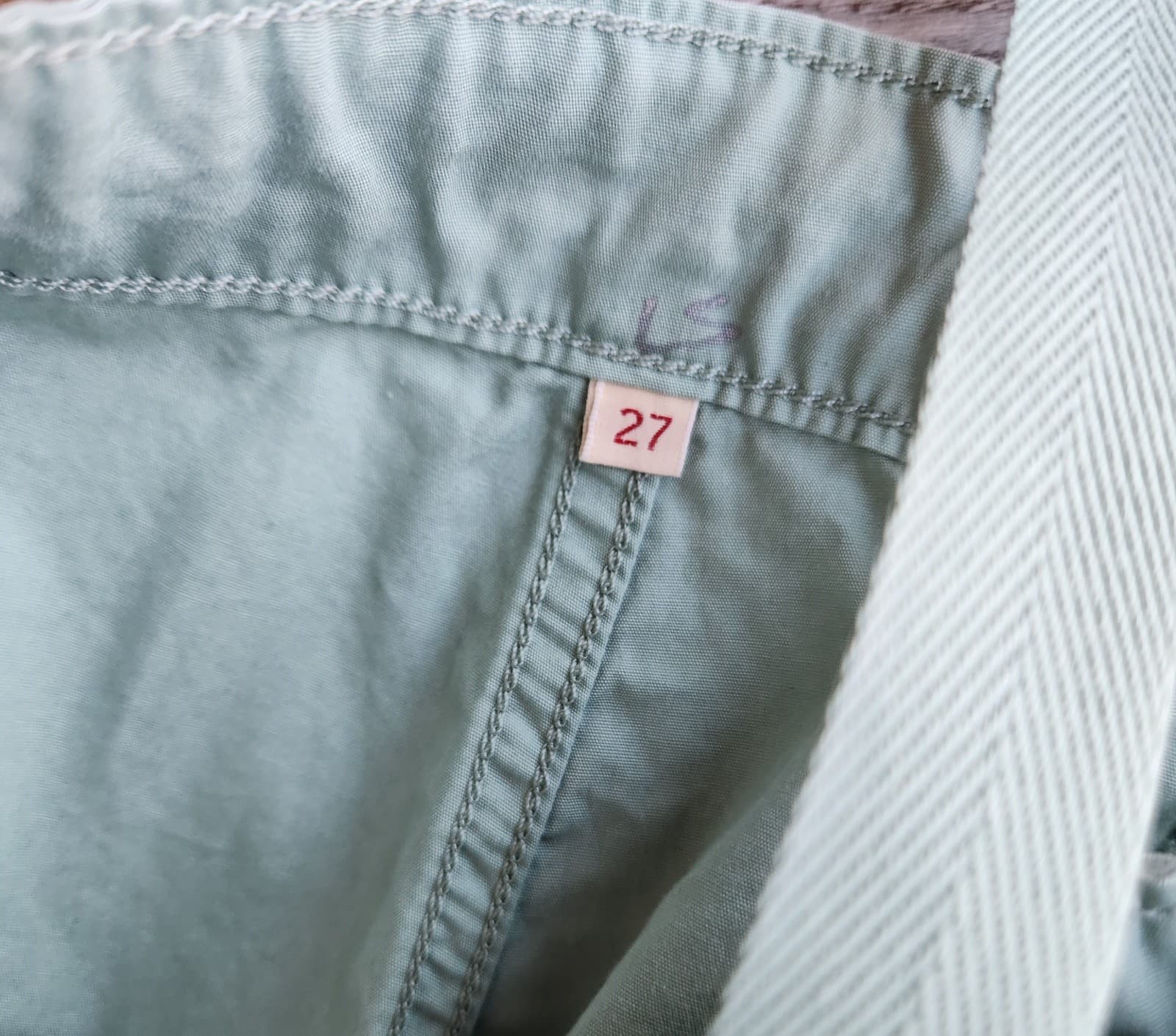 NEW Levi's Not For Resale Convertible Cargo Pants Belt-Buckle Cotton Green Sz.27 - Thumbnail 16