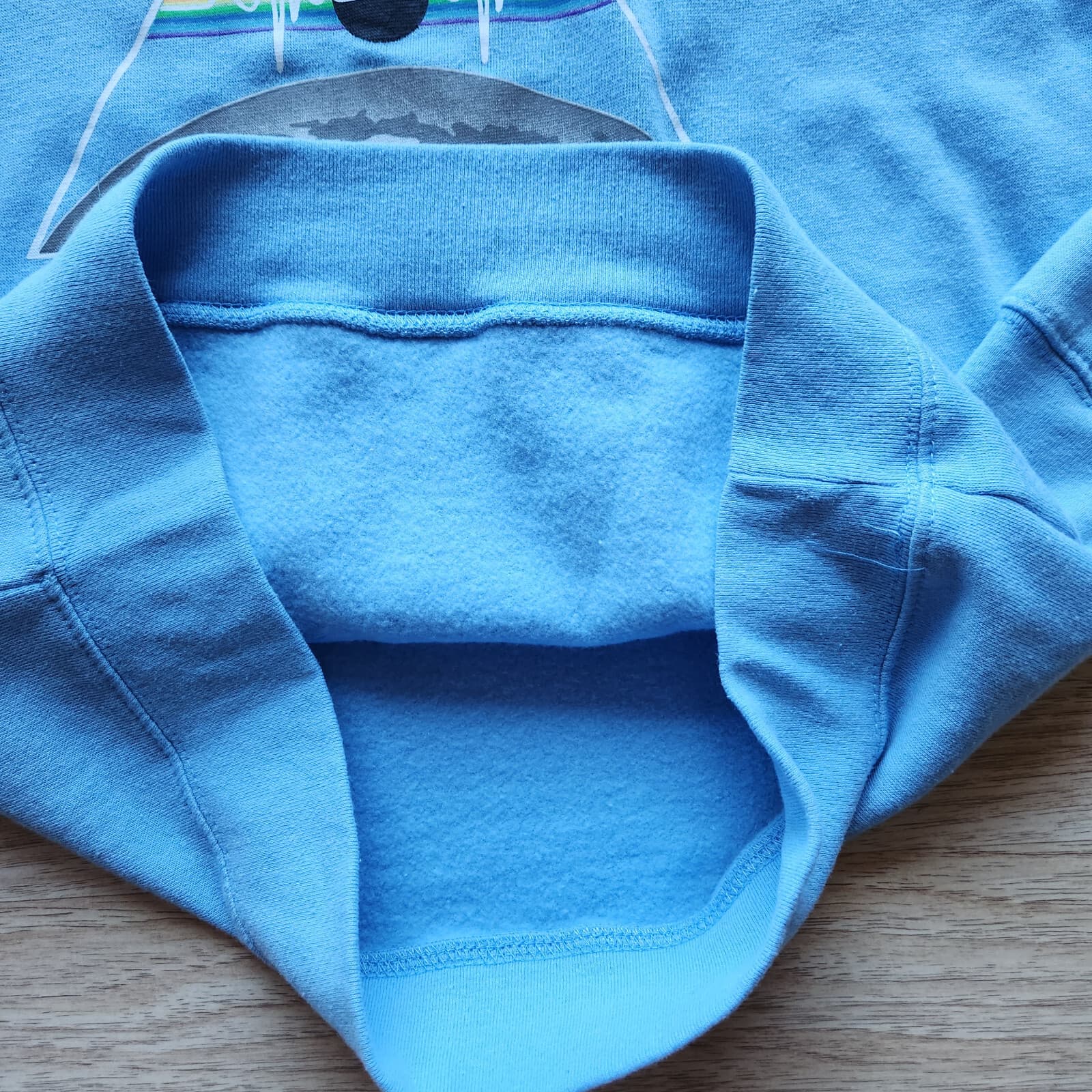 Pink Floyd Dark Side of the Moon Hoodie Sweatshirt Fleece Light Blue Women's XS - Thumbnail 5