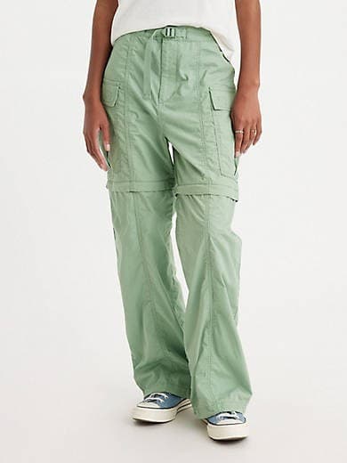 NEW Levi's Not For Resale Convertible Cargo Pants Belt-Buckle Cotton Green Sz.27 - Thumbnail 8