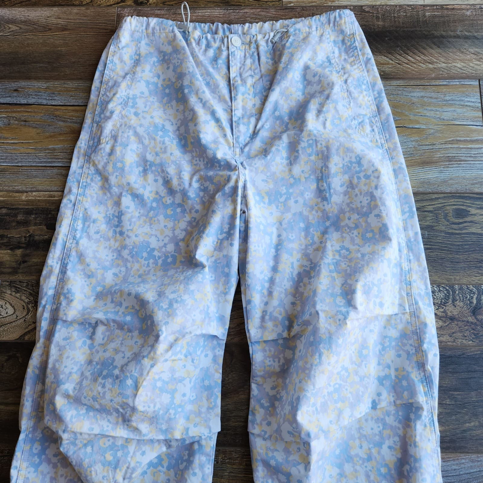 NEW Levi's Not For Resale Floral Baggy Pants High Rise Drawcord Pocket Blue Sz.S - Thumbnail 3