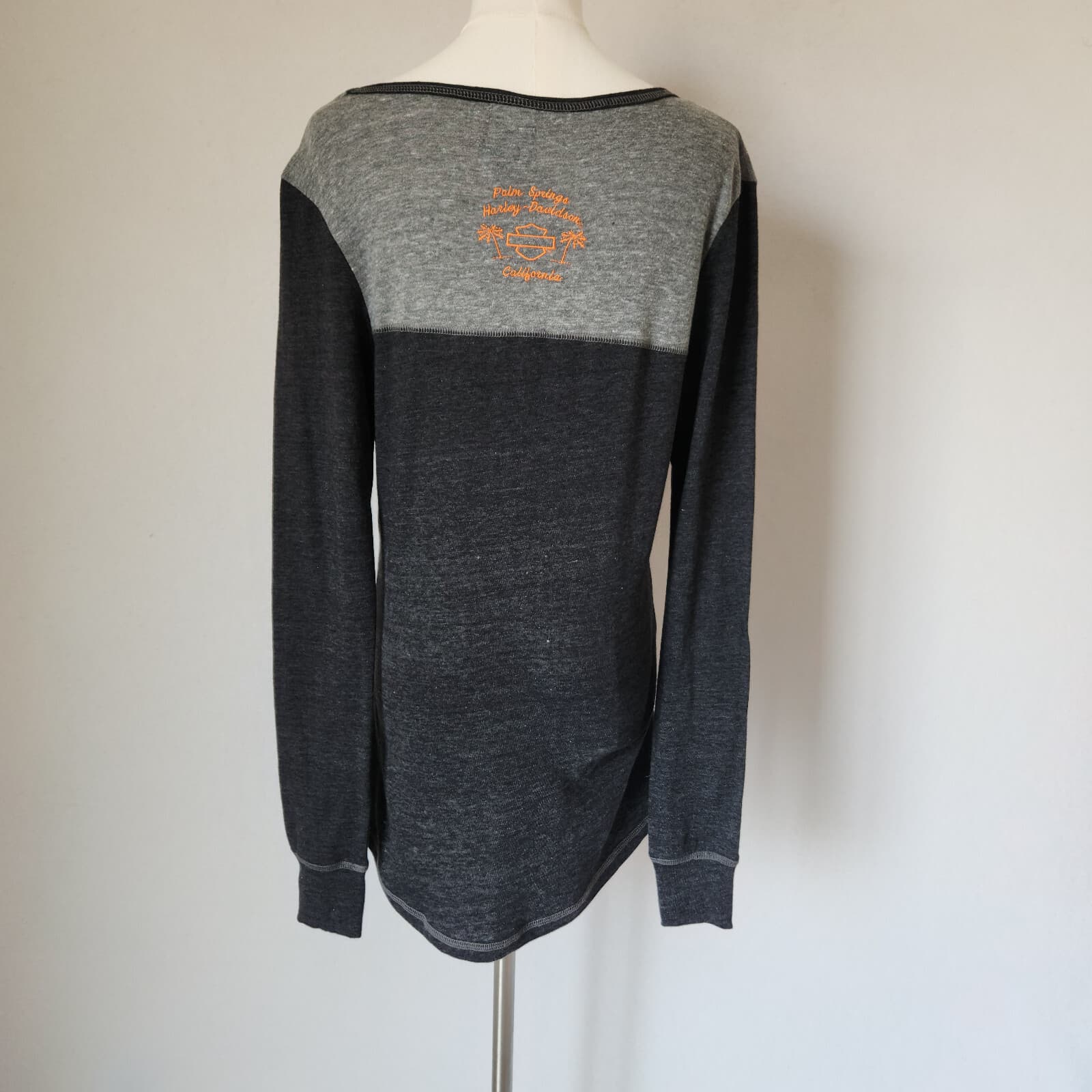 NWoT Harley-Davidson Palm Spring Graphic Long Sleeve T-Shirt Black Gray Womens L - Thumbnail 6
