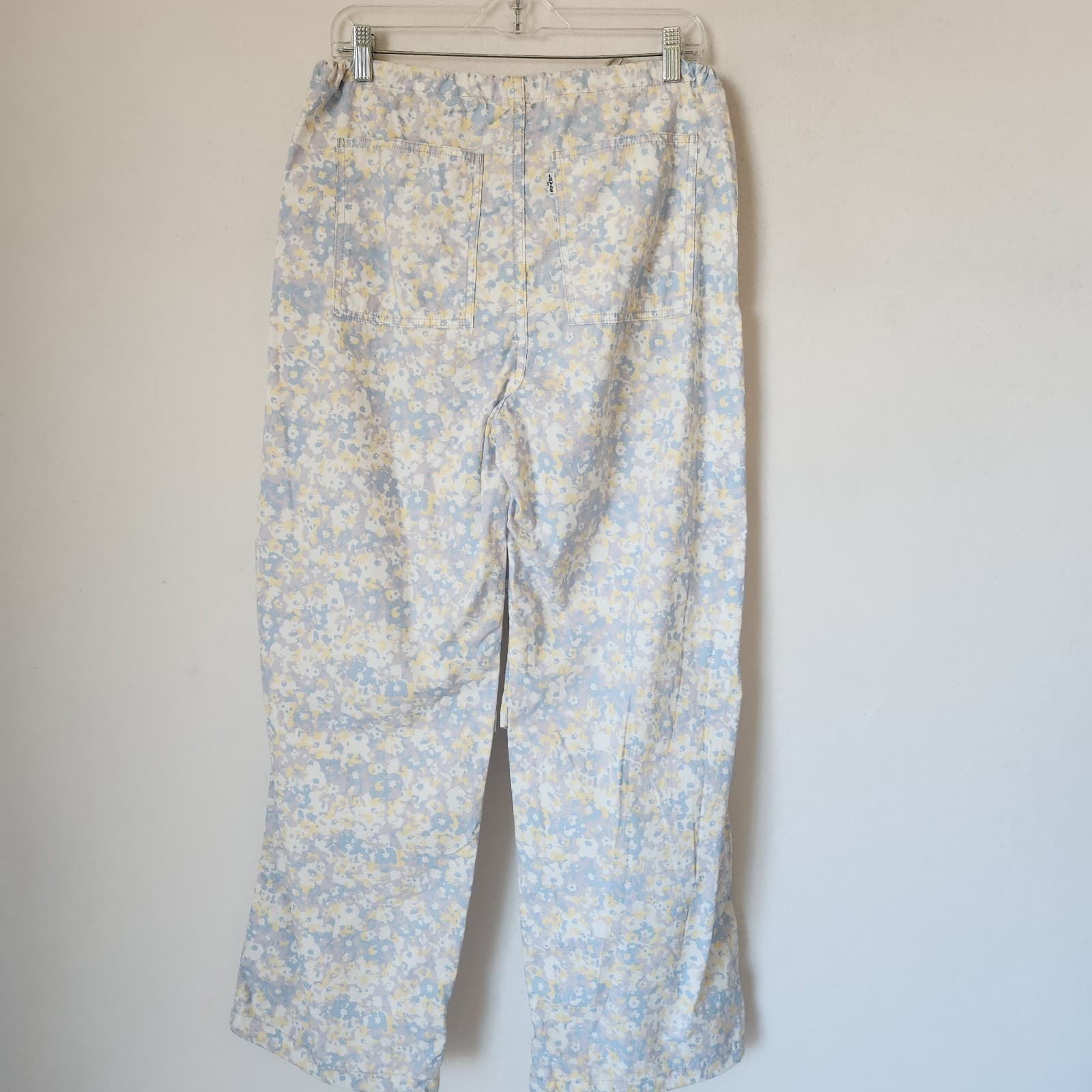 NEW Levi's Not For Resale Floral Baggy Pants High Rise Drawcord Pocket Blue Sz.S - Thumbnail 5