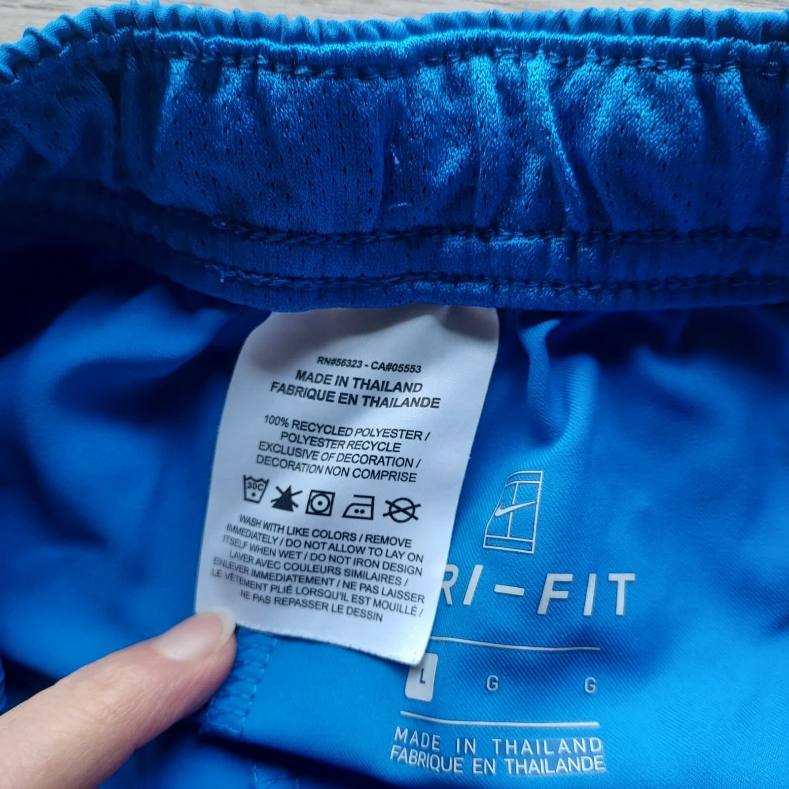 Nike Dri-Fit Activewear Shorts Drawstring Pocket Elastic Waist Blue Men Sz.L - Thumbnail 7