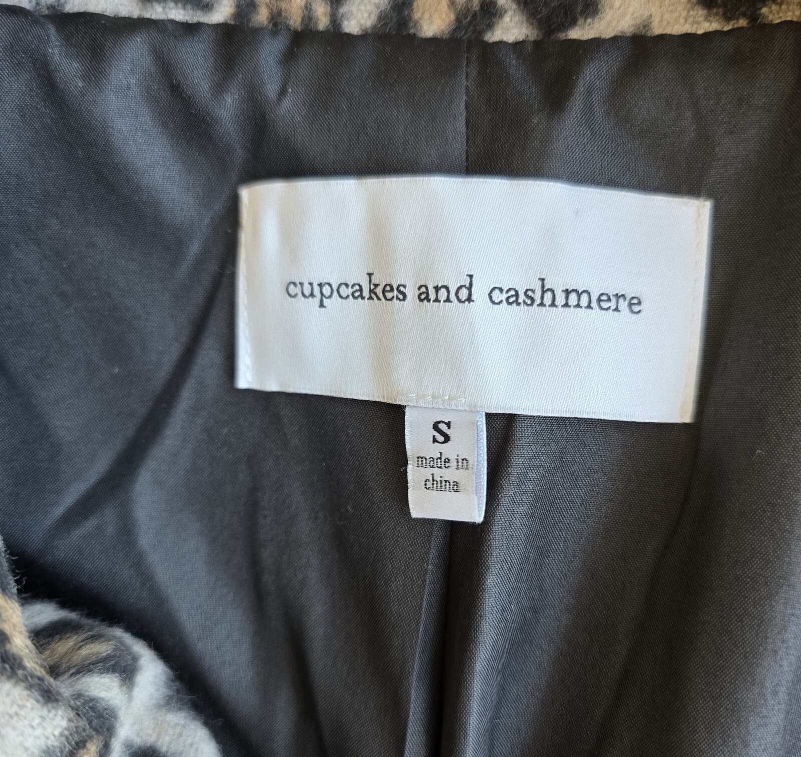 Cupcakes And Cashmere Margaux Wool Blend Faux Fur Leopard Moto Crop Jacket Sz.S - Thumbnail 9
