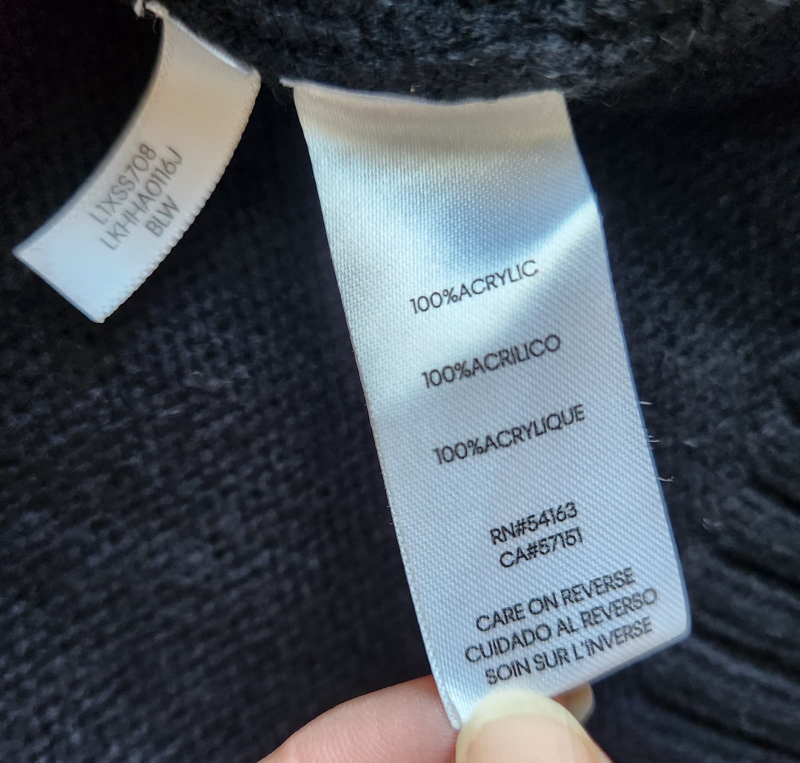 NWoT KARL LAGERFELD PARIS Karl Silhouette Cowl Neck Sweater Black White Sz.S - Thumbnail 7
