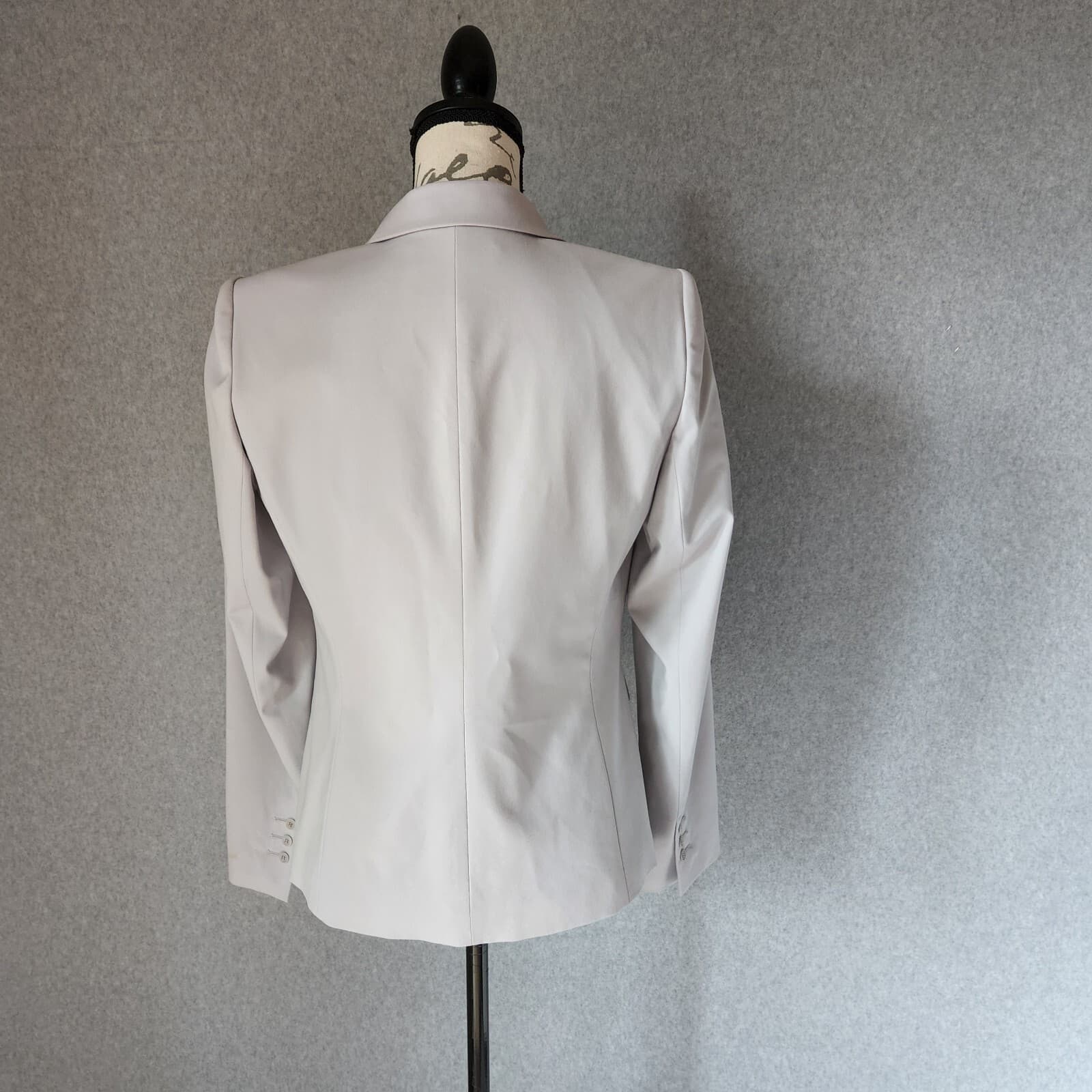 LAFAYETTE 148 NY Wool Blend One-Button Blazer Pocket Stretch Grey Women Sz.4 - Thumbnail 5