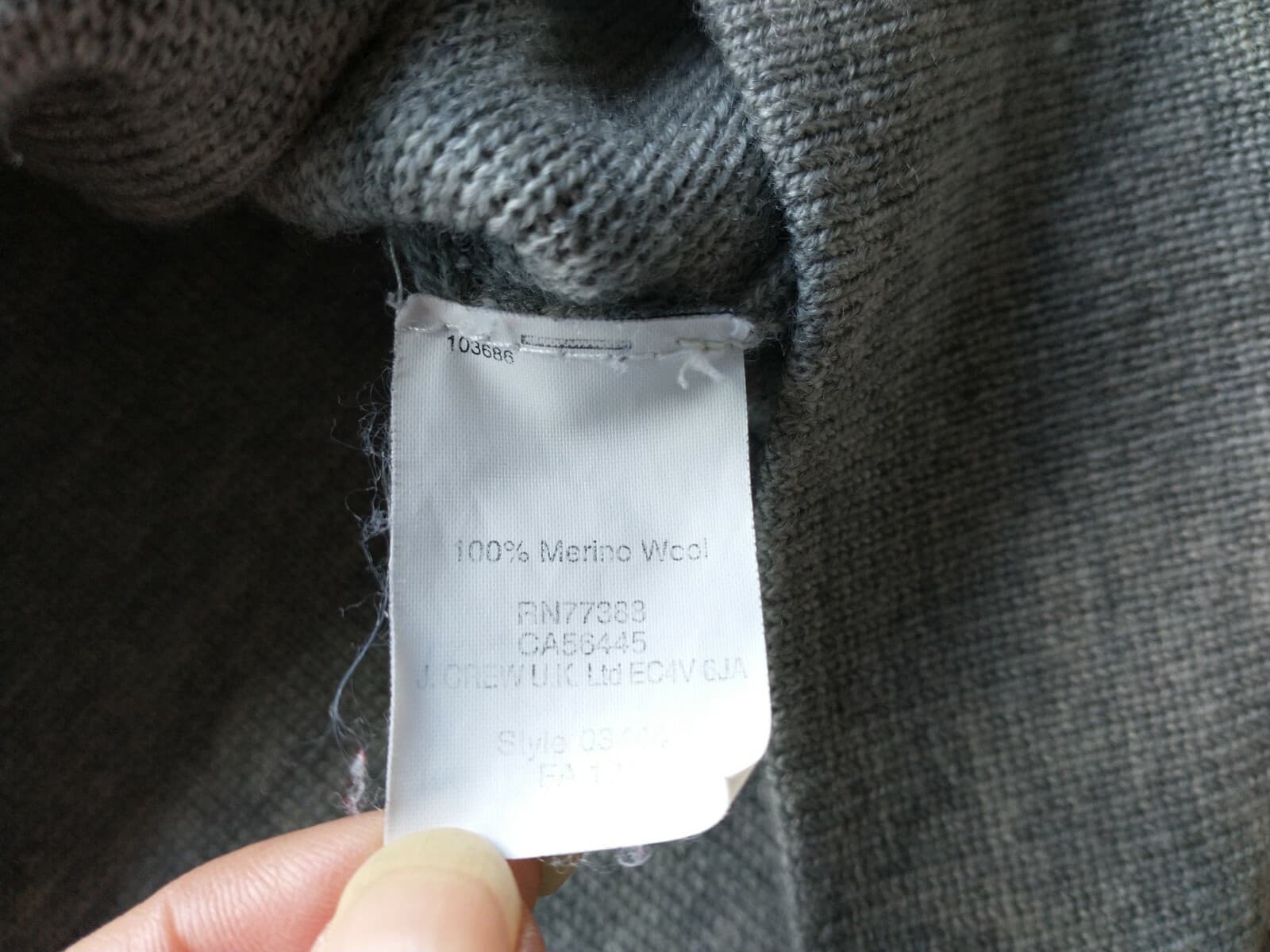 J.Crew 100% Merino Wool Patch Pocket Tunic Sweater Crew Neck Grey Women Size XS - Thumbnail 9