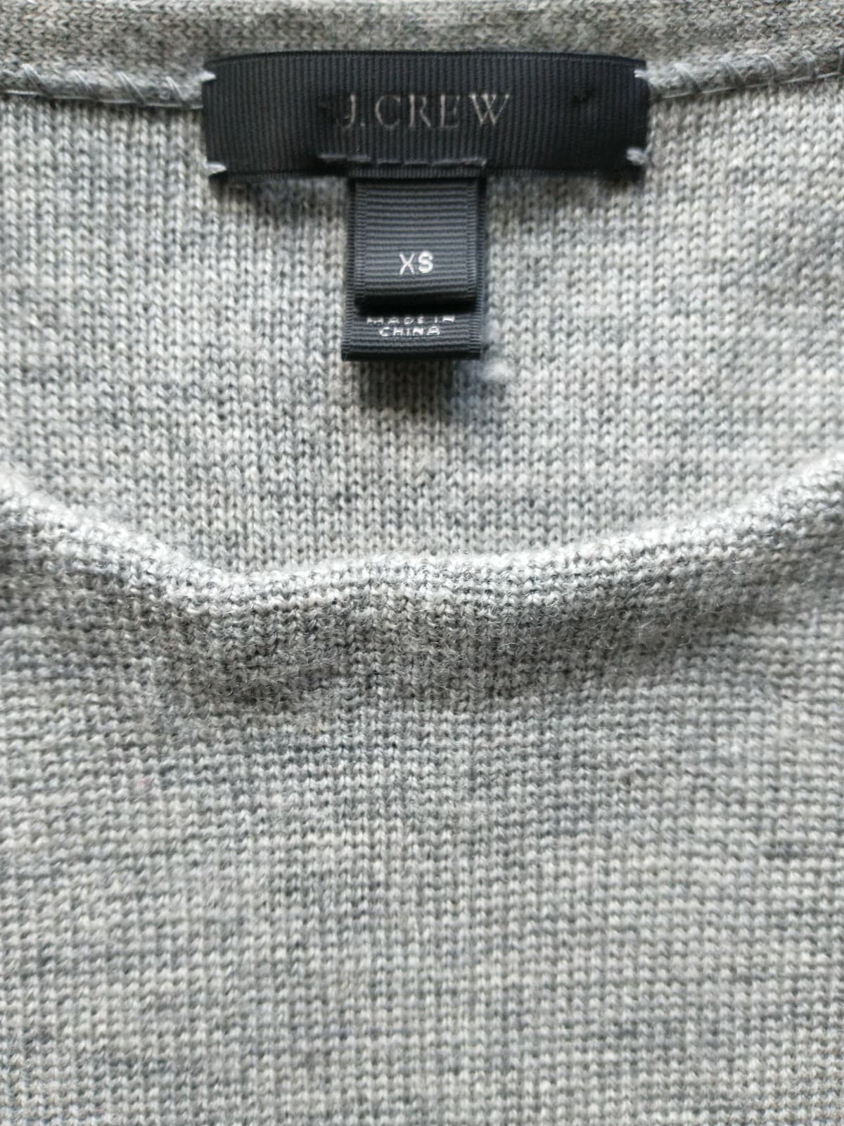 J.Crew 100% Merino Wool Patch Pocket Tunic Sweater Crew Neck Grey Women Size XS - Thumbnail 8