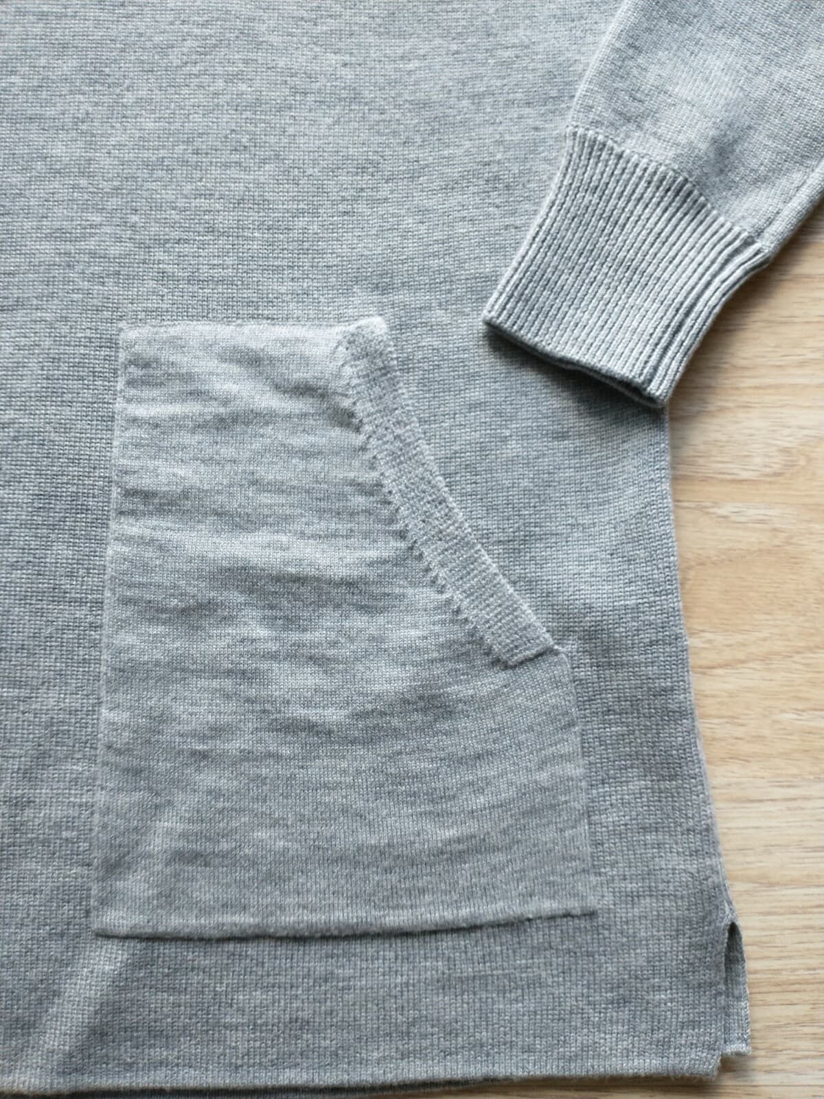 J.Crew 100% Merino Wool Patch Pocket Tunic Sweater Crew Neck Grey Women Size XS - Thumbnail 6