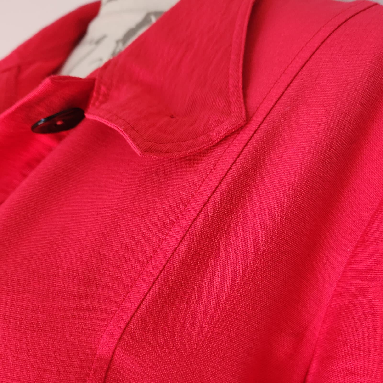 I.C by Connie K Asymmetrical Lagenlook Dress Roll Tap Sleeve Pocket Red Sz.M - Thumbnail 4