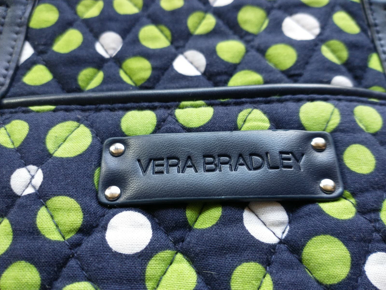 Vera Bradley Trimmed Trapeze Tote Bag Lucky Dots Multicolor Zip-Closure Pockets - Thumbnail 10