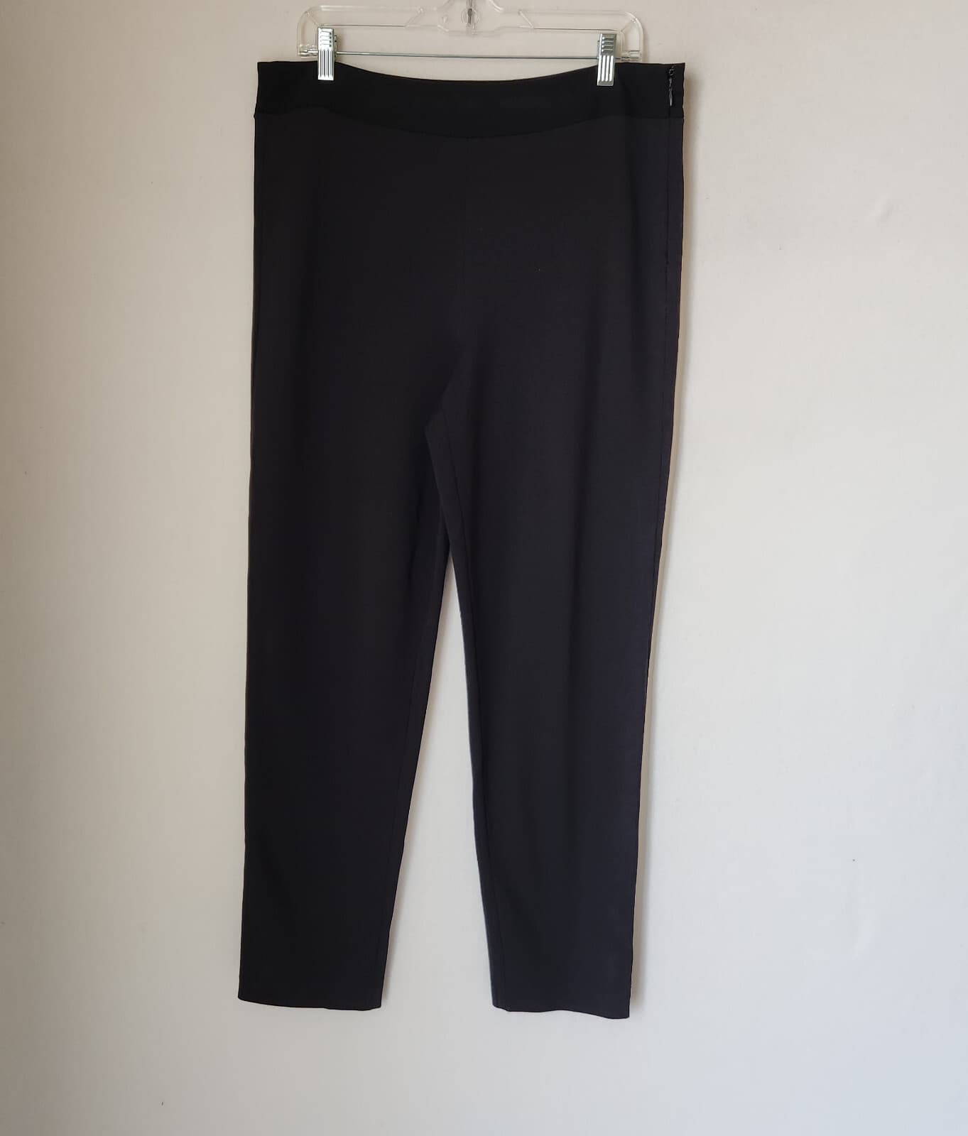 Emporio Armani Career Dress Pants Slim Leg Zip Jersey Stretch Black Women's XL - Thumbnail 2
