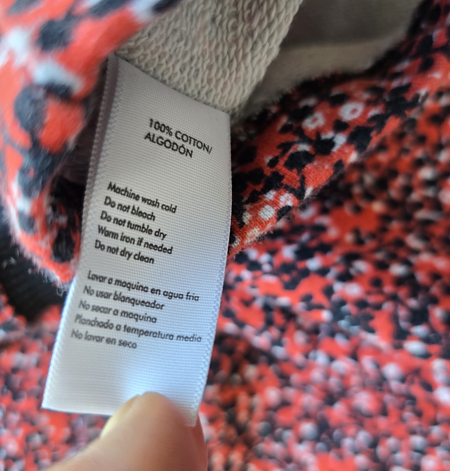 REBECCA MINKOFF Sara Floral French Terry Sweatshirt Half-Zip Red Black Women's M - Thumbnail 13