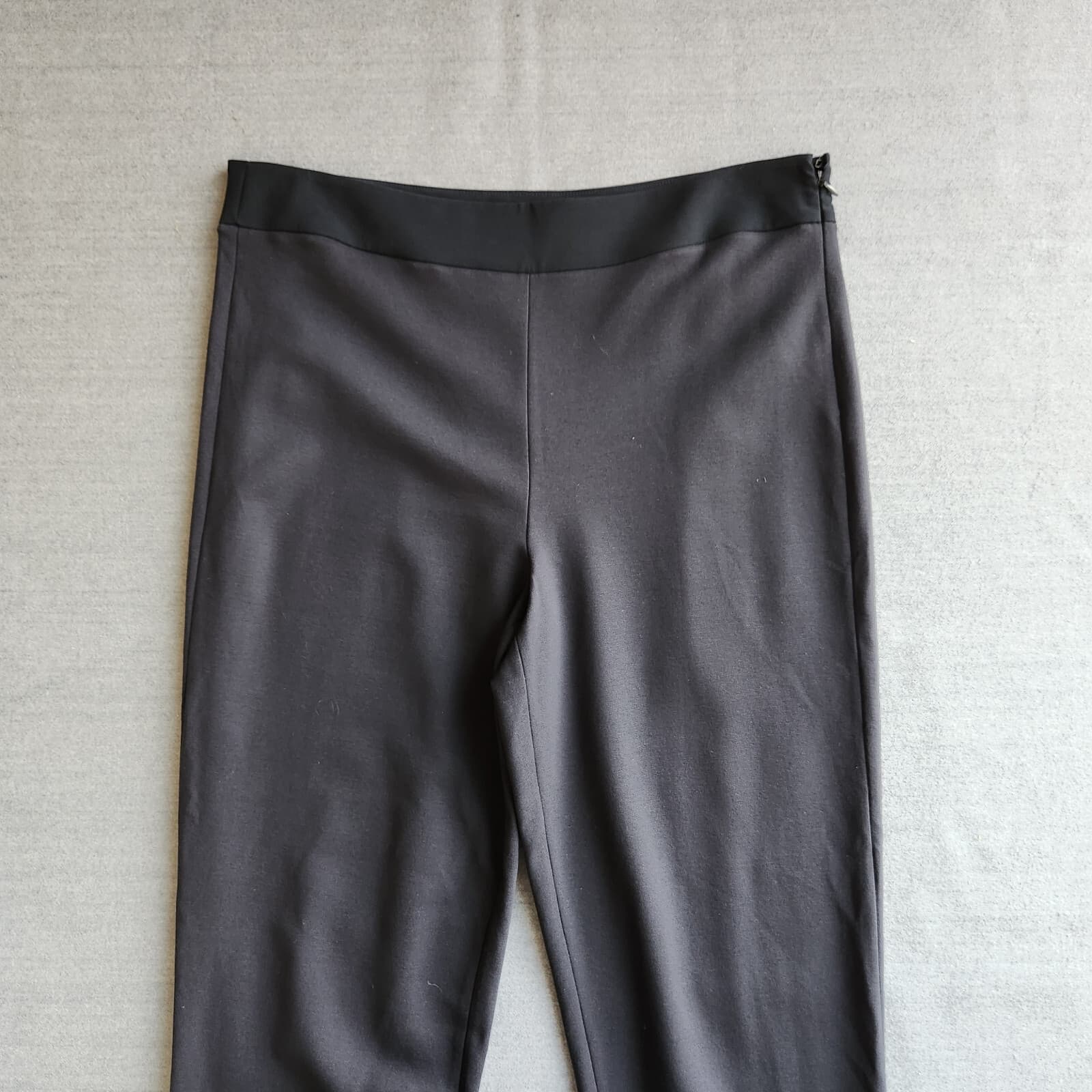 Emporio Armani Career Dress Pants Slim Leg Zip Jersey Stretch Black Women's XL - Thumbnail 3