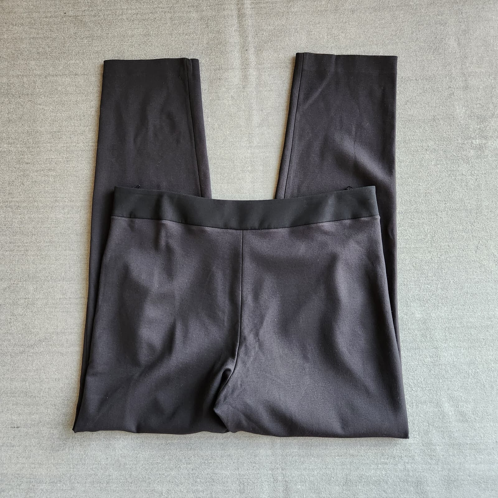 Emporio Armani Career Dress Pants Slim Leg Zip Jersey Stretch Black Women's XL - Thumbnail 4