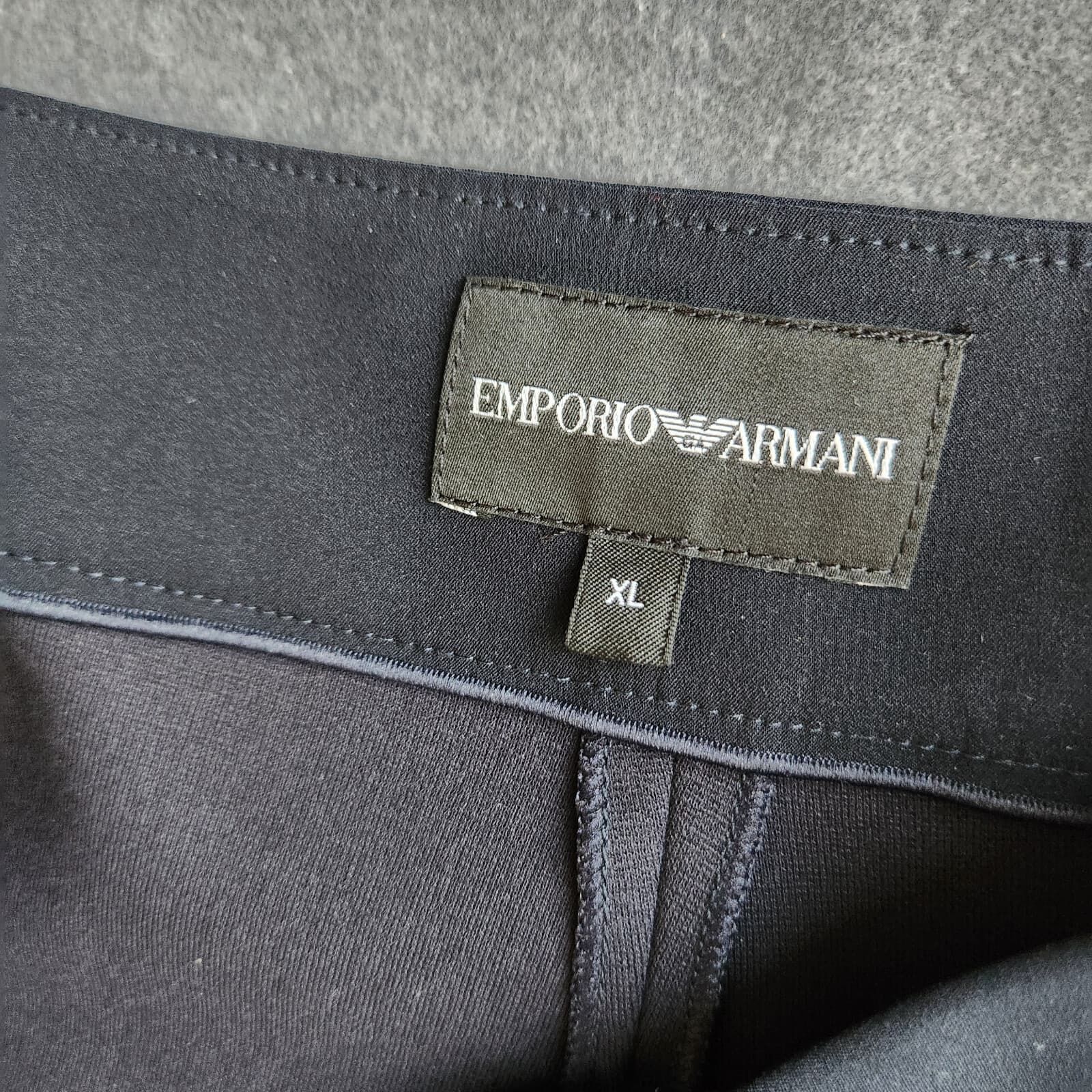 Emporio Armani Career Dress Pants Slim Leg Zip Jersey Stretch Black Women's XL - Thumbnail 7