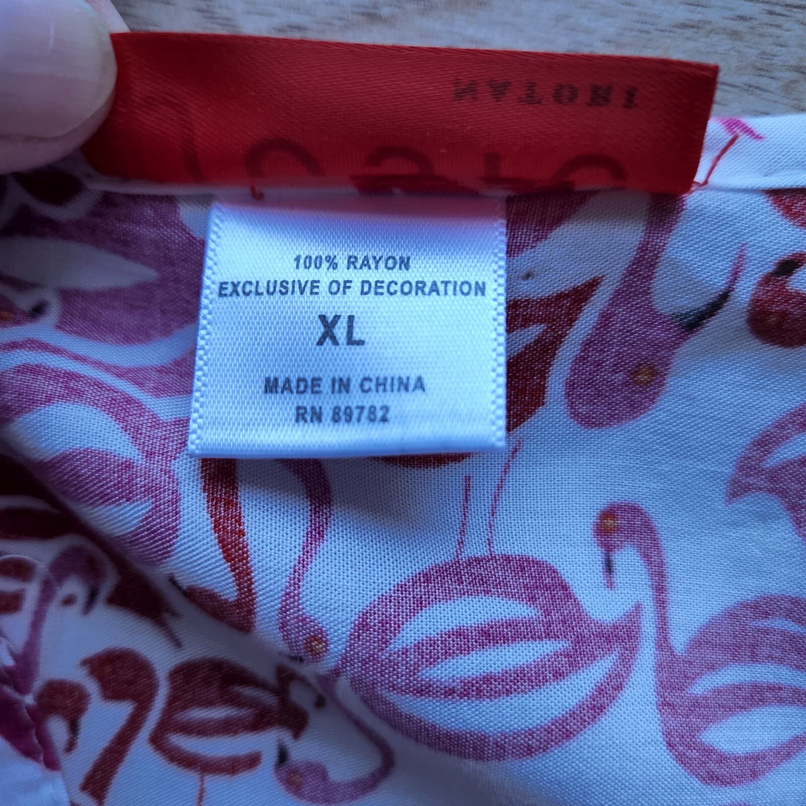 Josie Natori Flamingo Popover Sleepshirt 3/4 Roll Tap Sleeve Rayon Pink Women XL - Thumbnail 9