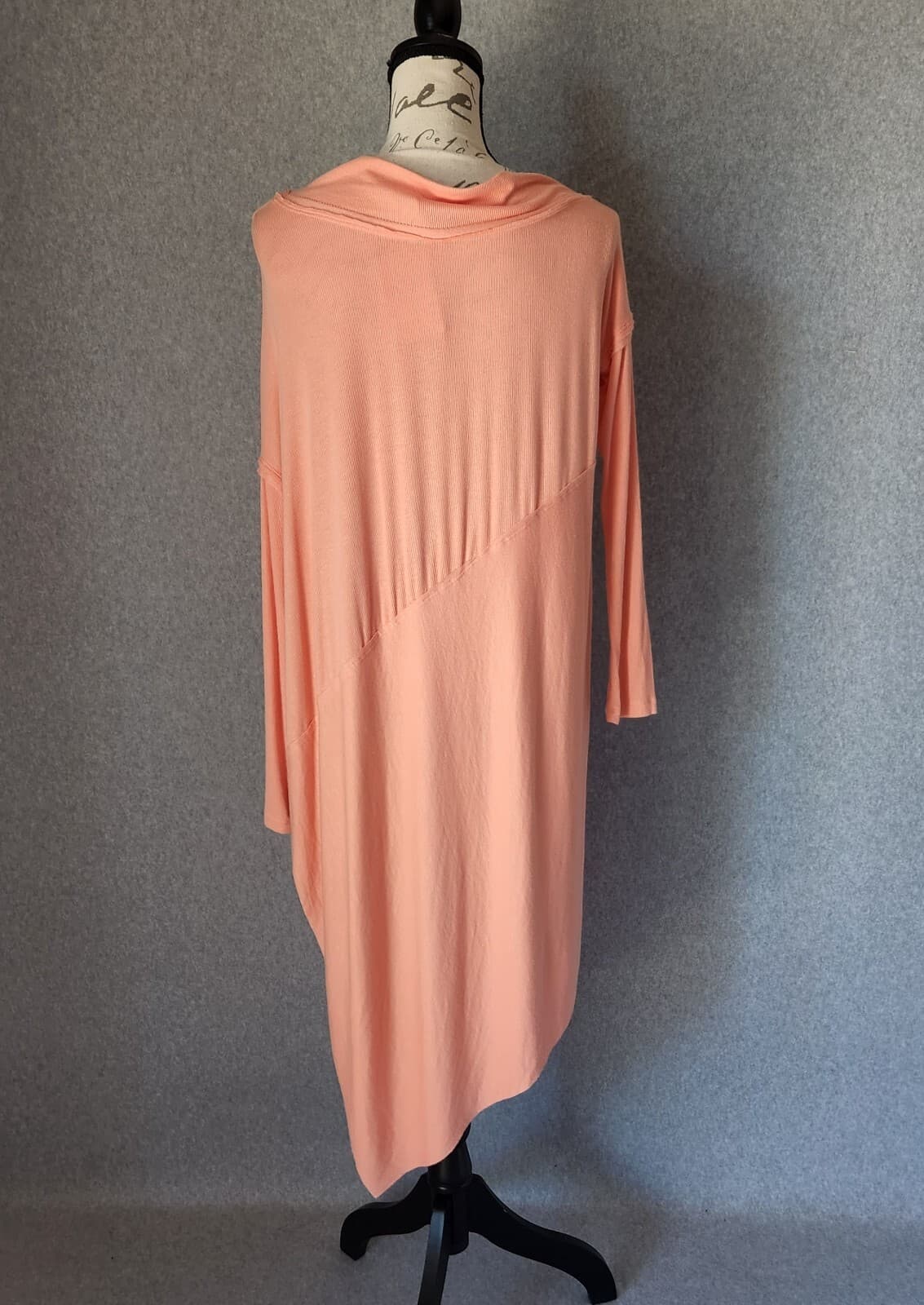 NWT Free People Grapevine Rip Knit Hi Low Top Cowl Neck Long Sleeve Coral XS $68 - Thumbnail 6