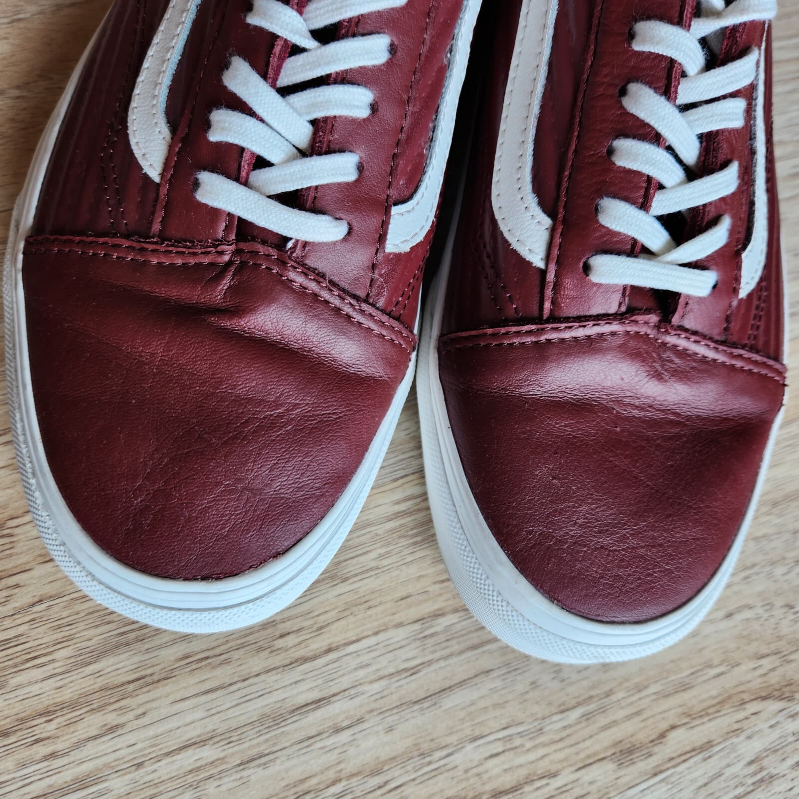 Vans Old Skool Moto UA Leather Skate Shoes Lace-Up Red-Brown Unisex M8.5 W10 - Thumbnail 5