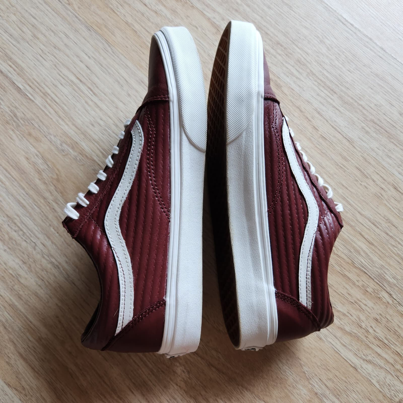 Vans Old Skool Moto UA Leather Skate Shoes Lace-Up Red-Brown Unisex M8.5 W10 - Thumbnail 9