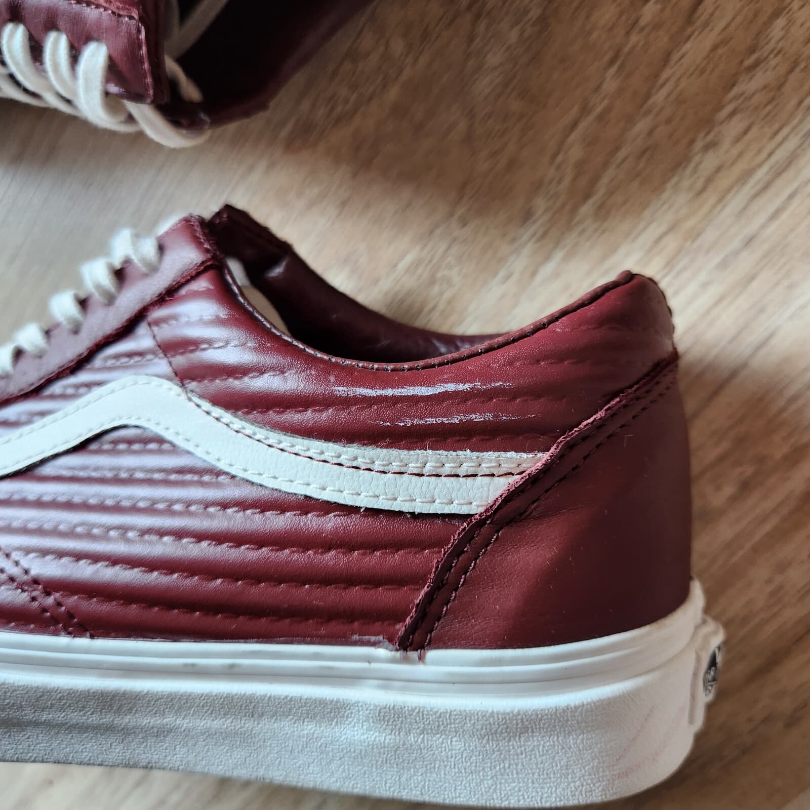 Vans Old Skool Moto UA Leather Skate Shoes Lace-Up Red-Brown Unisex M8.5 W10 - Thumbnail 12