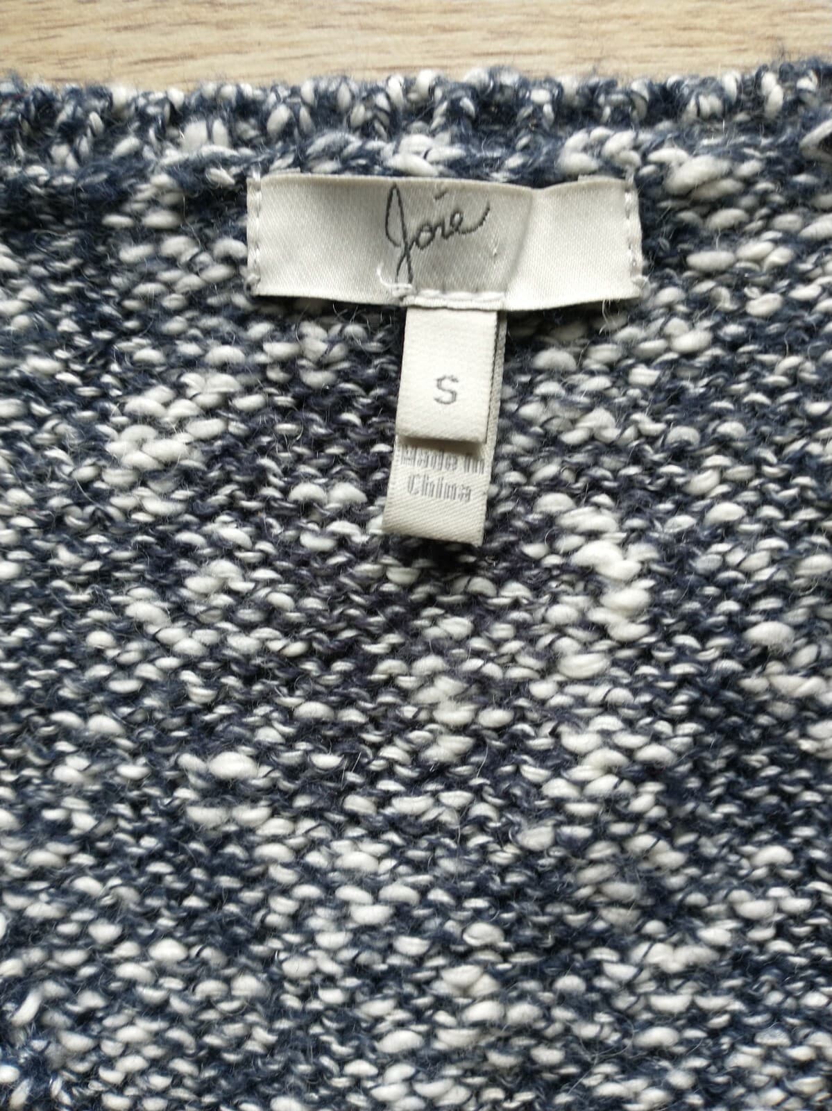 Joie Aleyda Slub Sweater V-Neck Blue Marled Cotton Nylon Mohair Wool Women Sz.S - Thumbnail 7