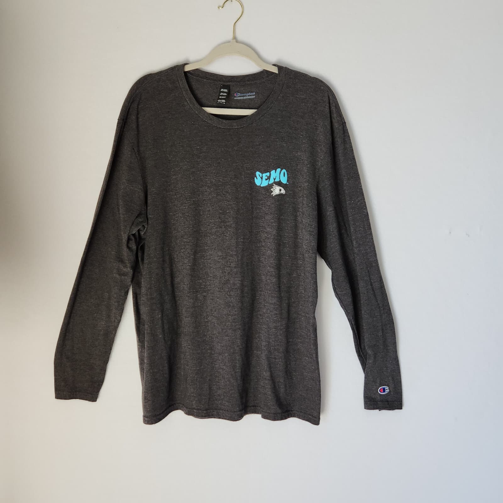 Champion SEMA Red Hawks Long Sleeve T-Shirt Crew Neck Dark Grey Men's XL - Thumbnail 2