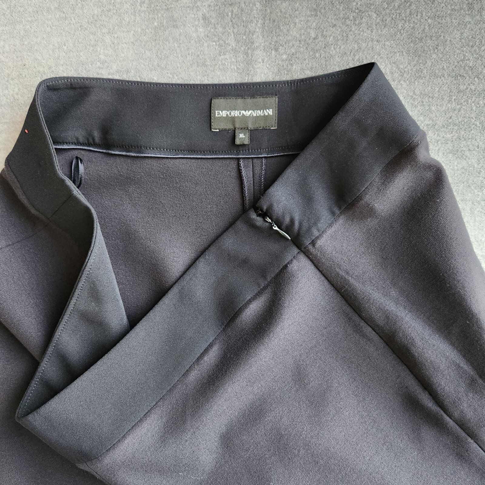 Emporio Armani Career Dress Pants Slim Leg Zip Jersey Stretch Black Women's XL - Thumbnail 5