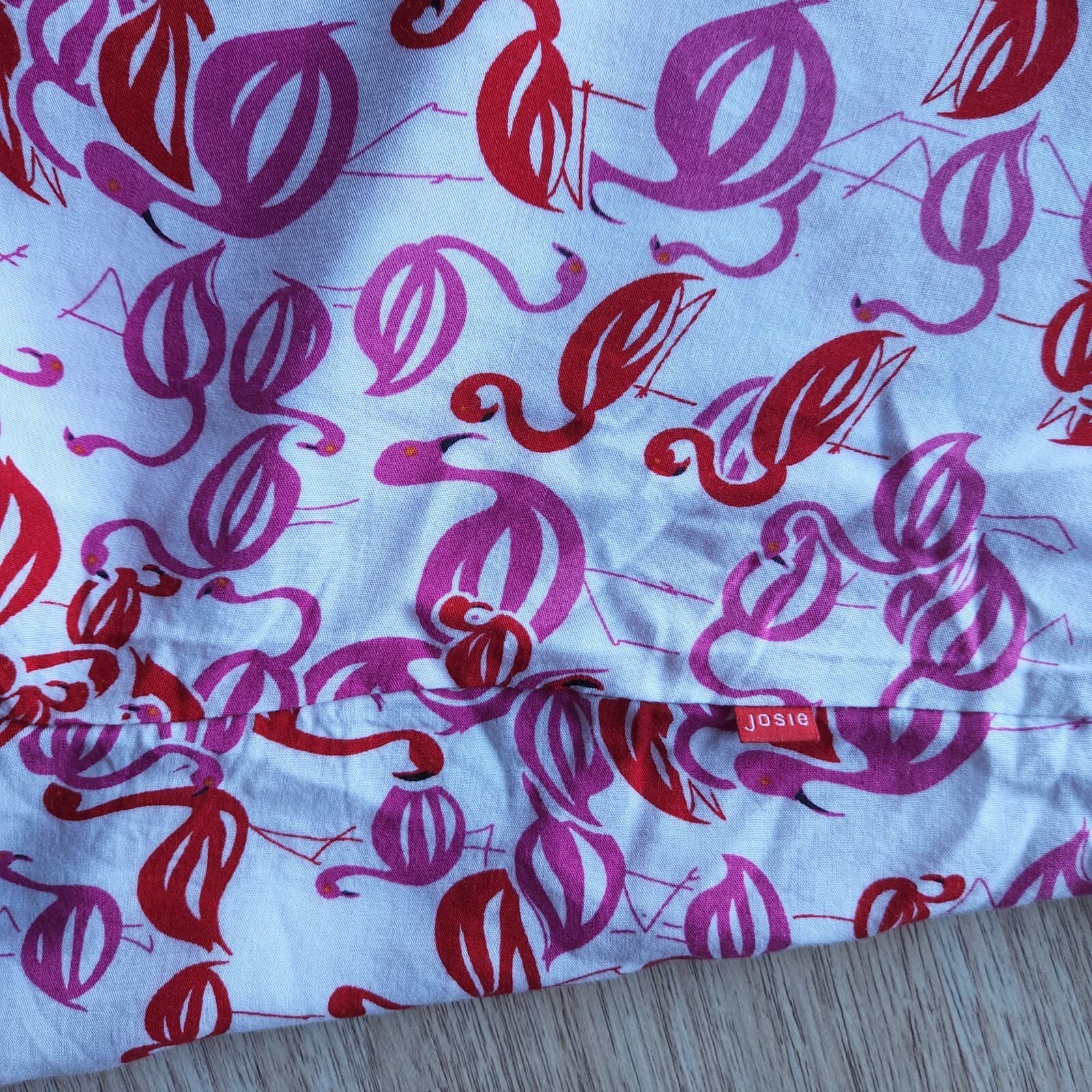 Josie Natori Flamingo Popover Sleepshirt 3/4 Roll Tap Sleeve Rayon Pink Women XL - Thumbnail 8