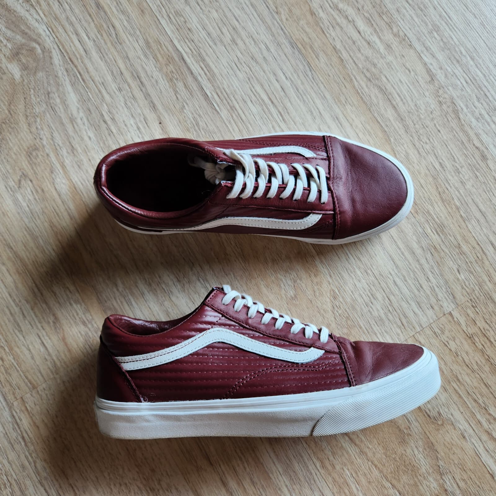 Vans Old Skool Moto UA Leather Skate Shoes Lace-Up Red-Brown Unisex M8.5 W10 - Thumbnail 2