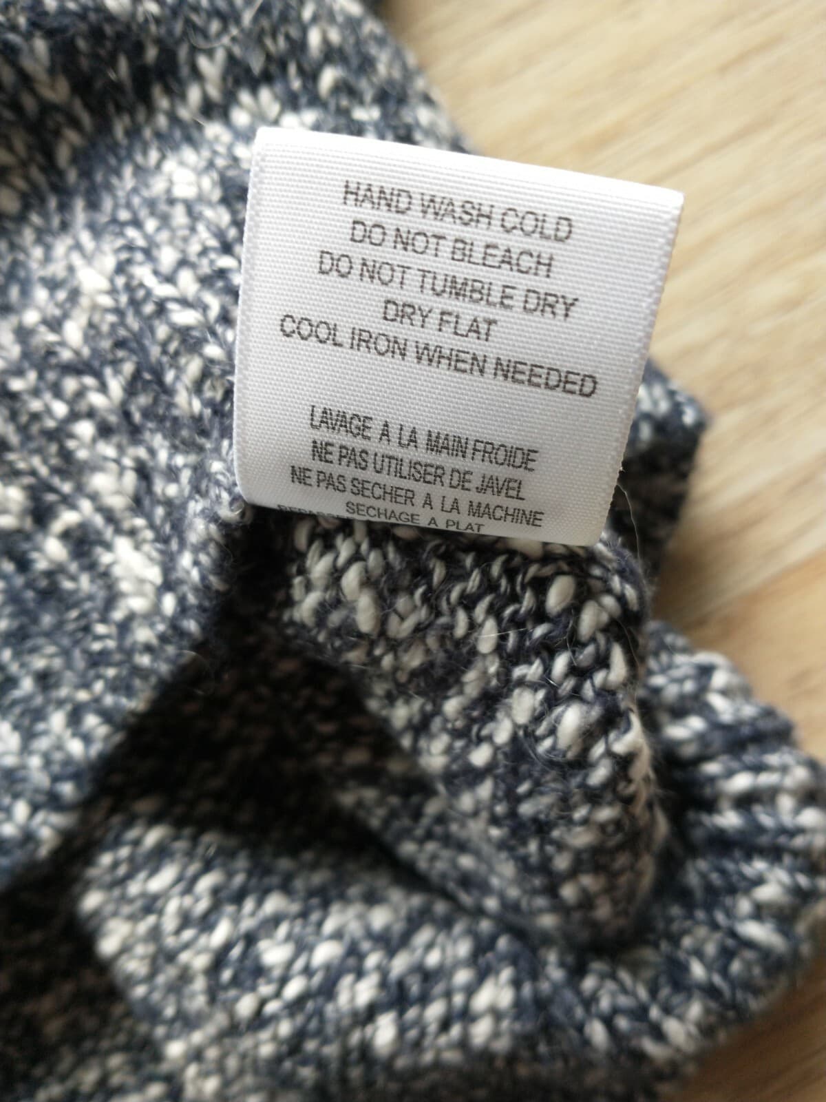 Joie Aleyda Slub Sweater V-Neck Blue Marled Cotton Nylon Mohair Wool Women Sz.S - Thumbnail 9