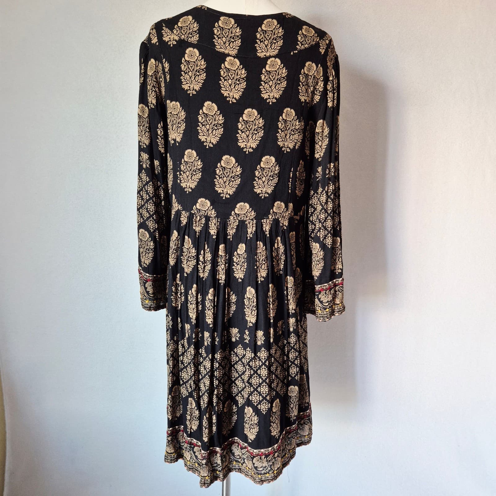 NWT Maeve Anthropologie Avalon Embroidered Boho Shift Dress Long Sleeve Womens M - Thumbnail 9
