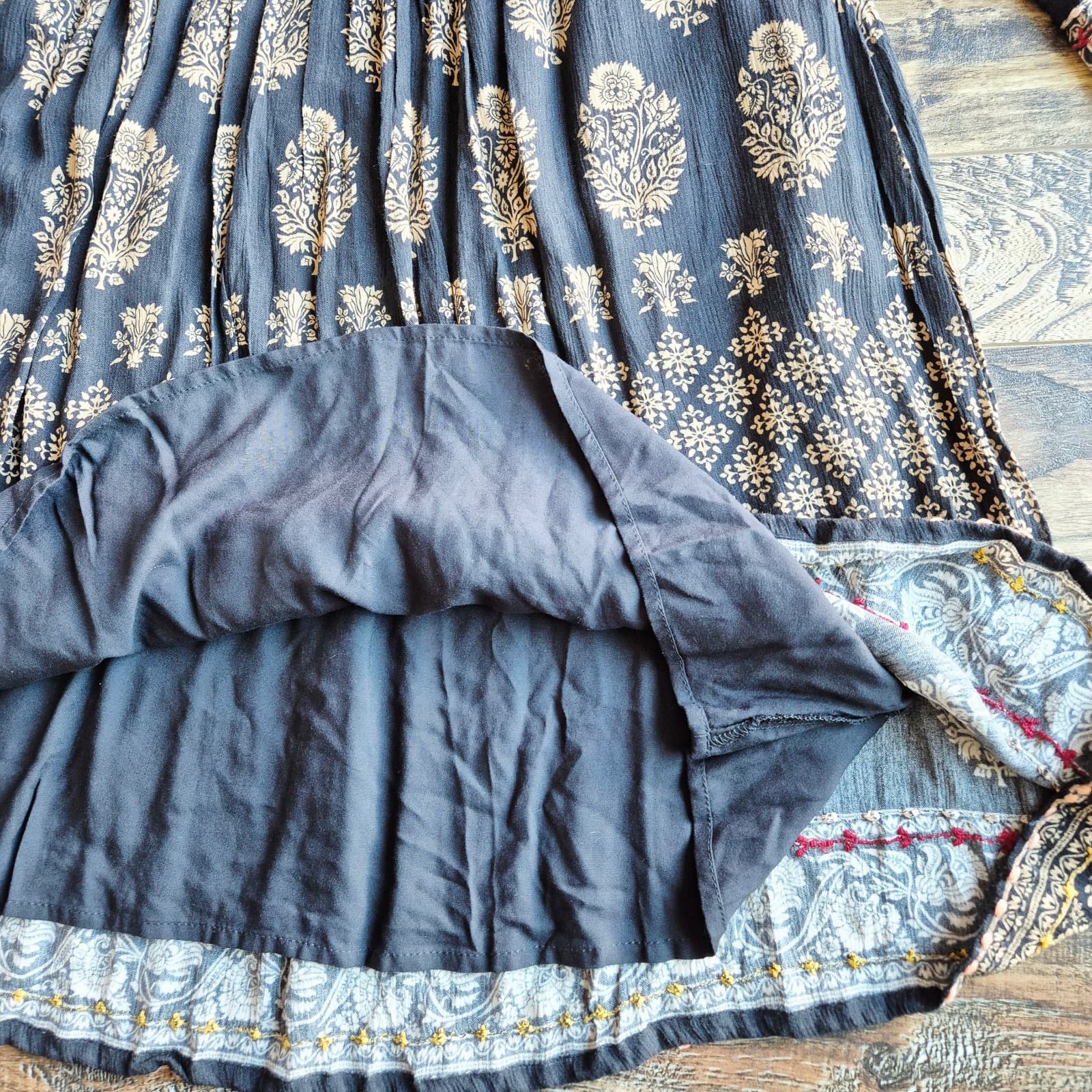 NWT Maeve Anthropologie Avalon Embroidered Boho Shift Dress Long Sleeve Womens M - Thumbnail 11