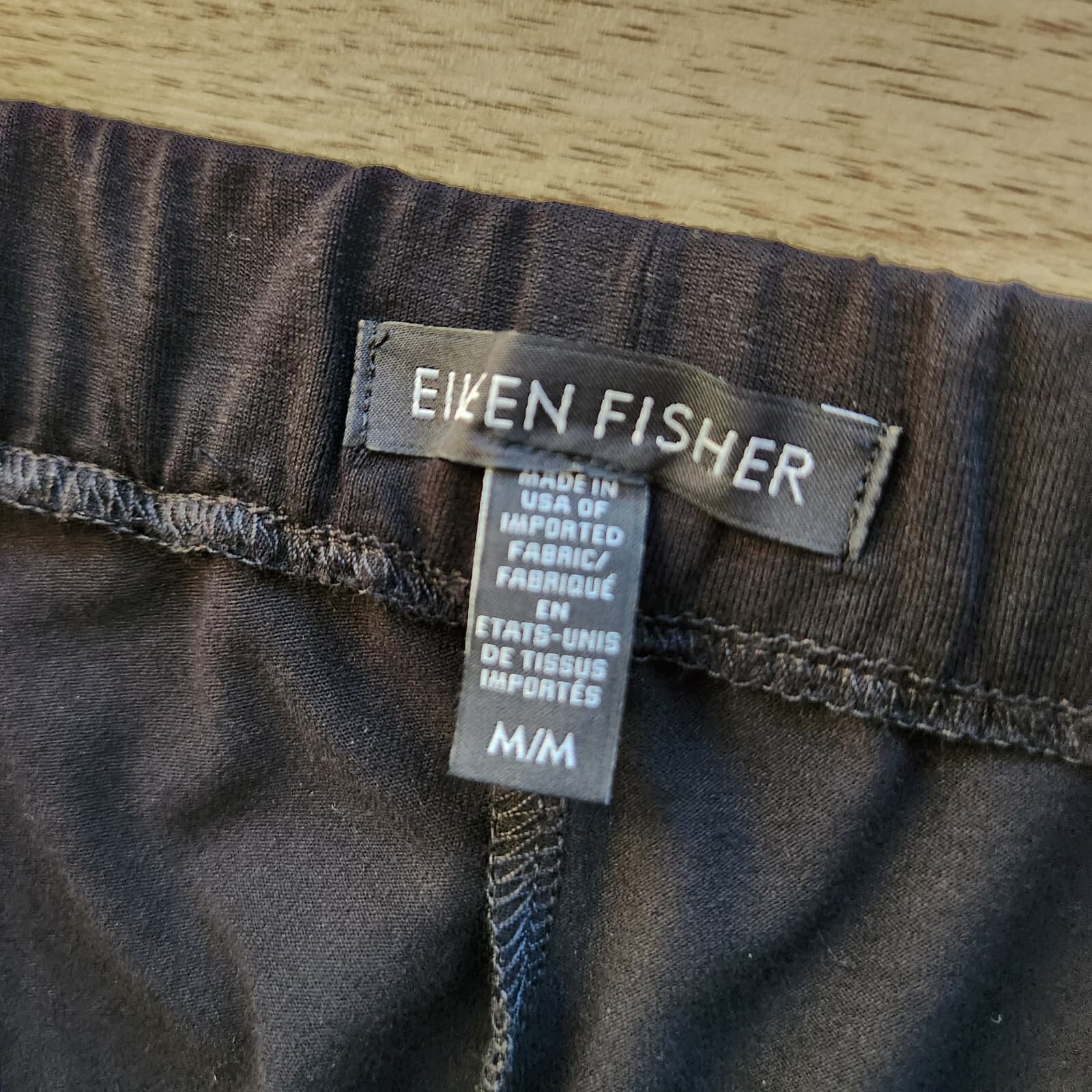 EILEEN FISHER Knit Slim Leg Ankle Pants Elastic Waist Pull-On Pocket Black Sz.M - Thumbnail 8