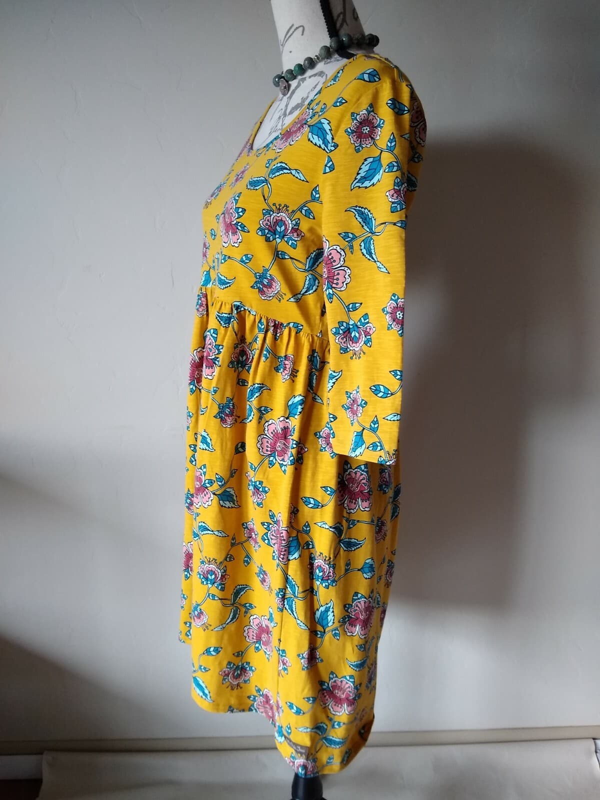NWT Matilda Jane A Place in the Sun Dress Knit Floral Yellow 3/4 Sleeve Small - Thumbnail 5