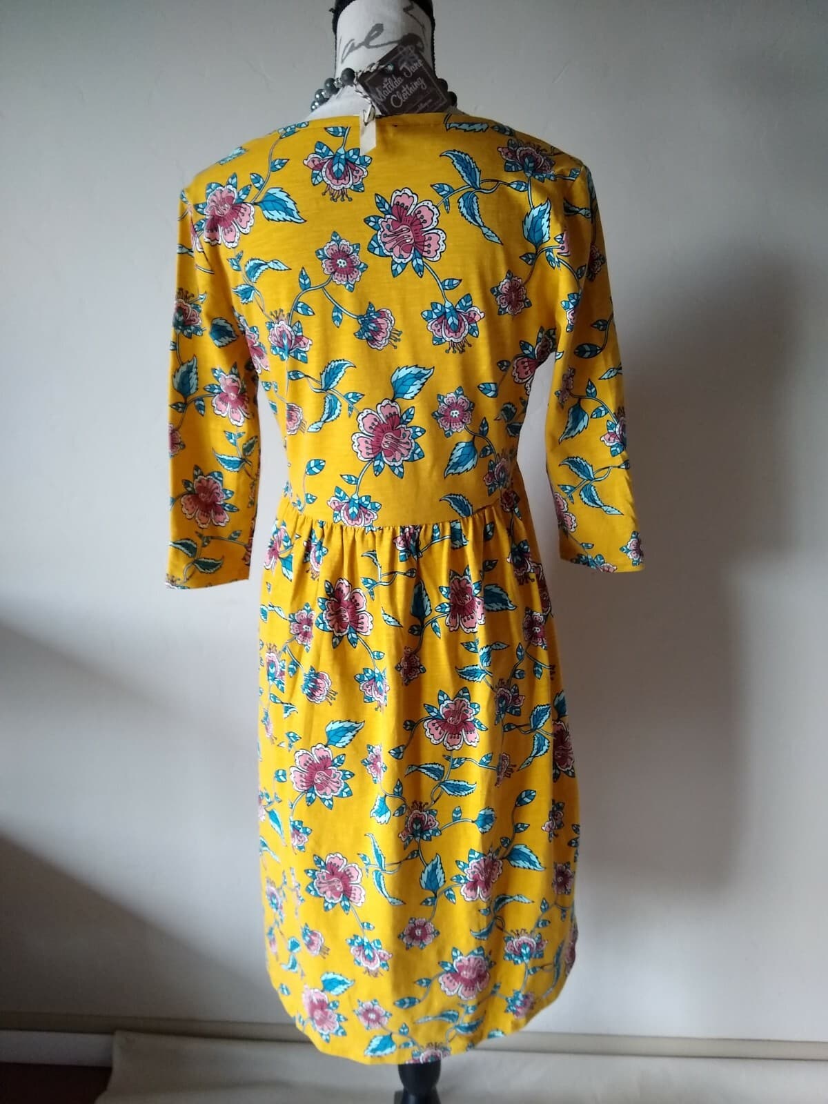 NWT Matilda Jane A Place in the Sun Dress Knit Floral Yellow 3/4 Sleeve Small - Thumbnail 6