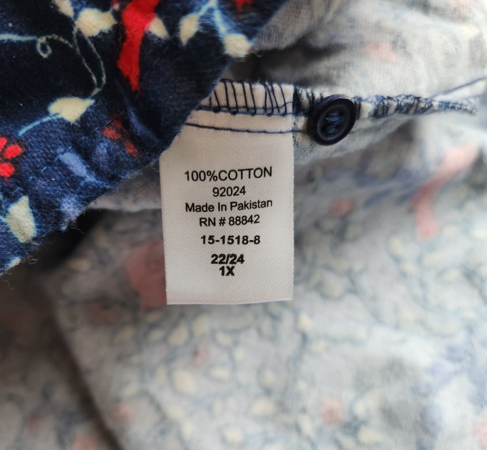 NWoT Only Necessities Bird Floral Flannel Pintuck Maxi Nightgown Cottage Blue 1X - Thumbnail 12