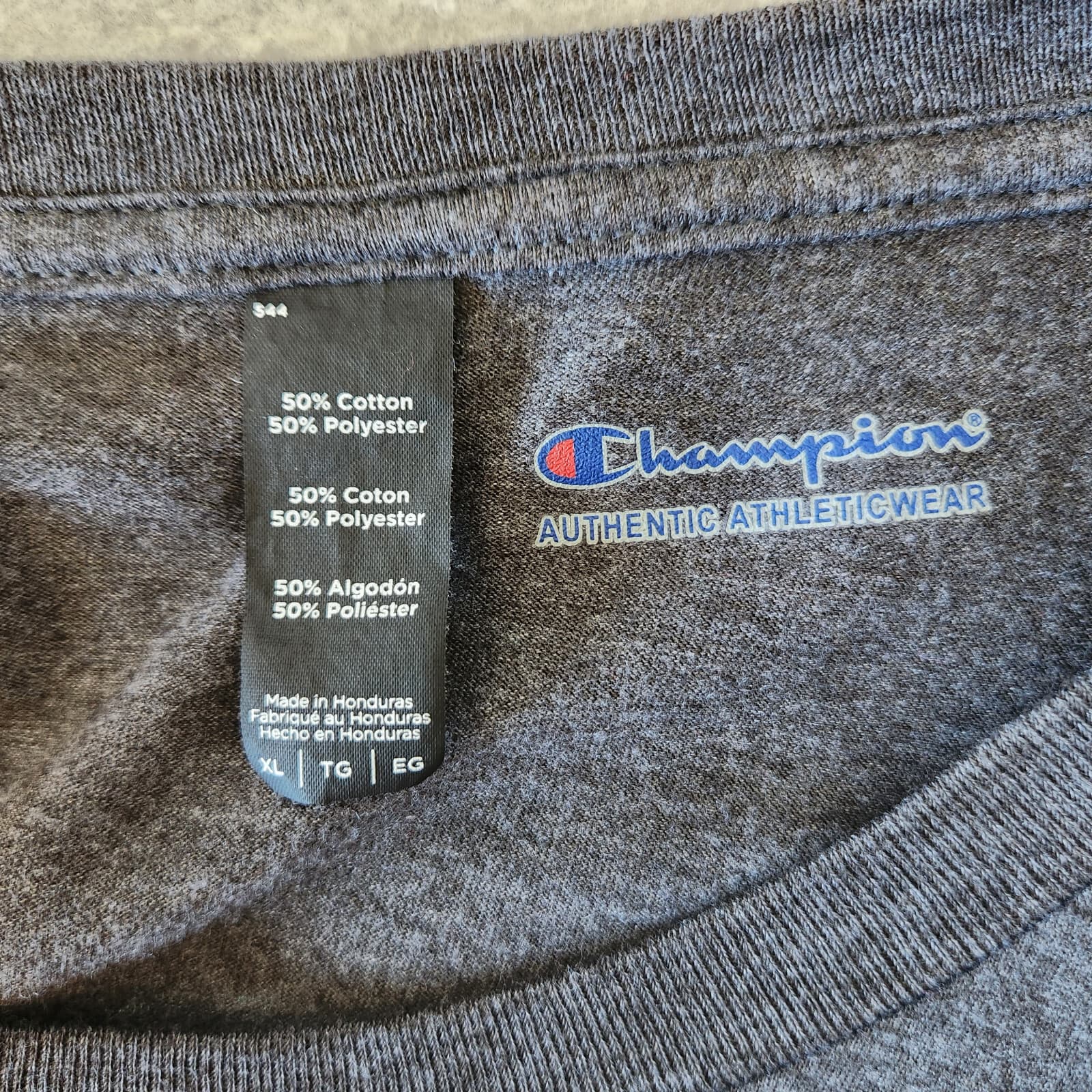 Champion SEMA Red Hawks Long Sleeve T-Shirt Crew Neck Dark Grey Men's XL - Thumbnail 3
