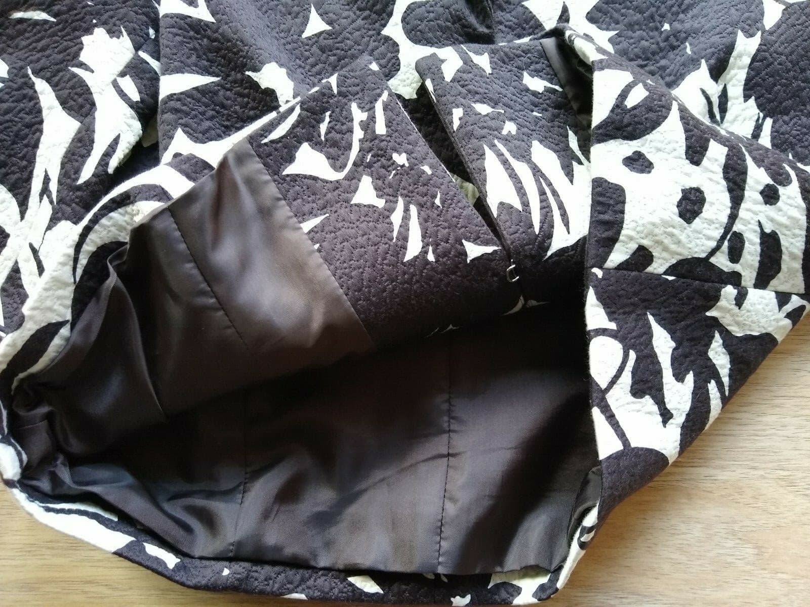 LAFAYETT 148 NY Cotton Jacket Blazer 3/4Sleeve Hook Floral Lined Brown Cream 2 - Thumbnail 6