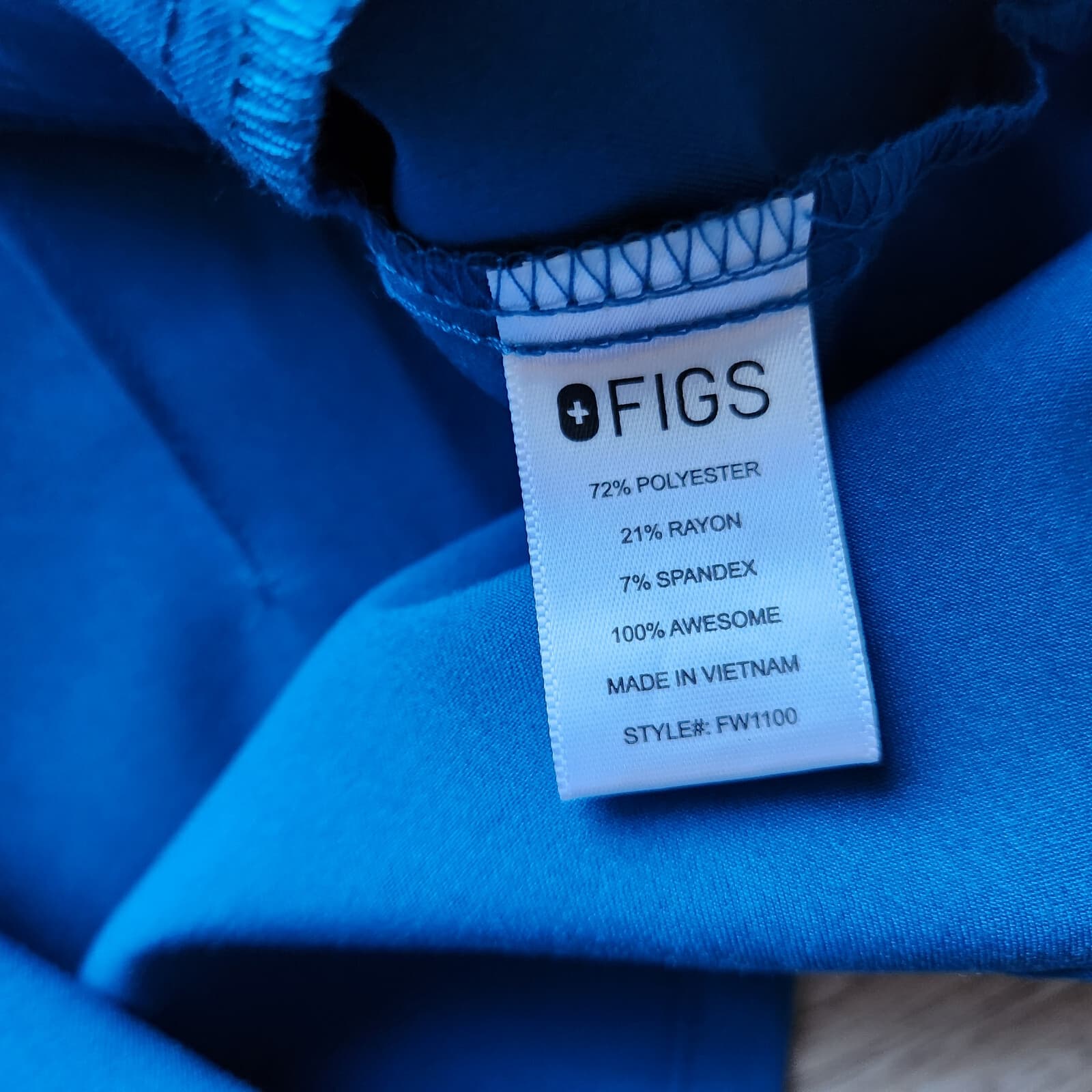 FIGS Technical Collection Casma 3 Pocket Scrub Top Short Sleeve Blue Green-ish S - Thumbnail 9