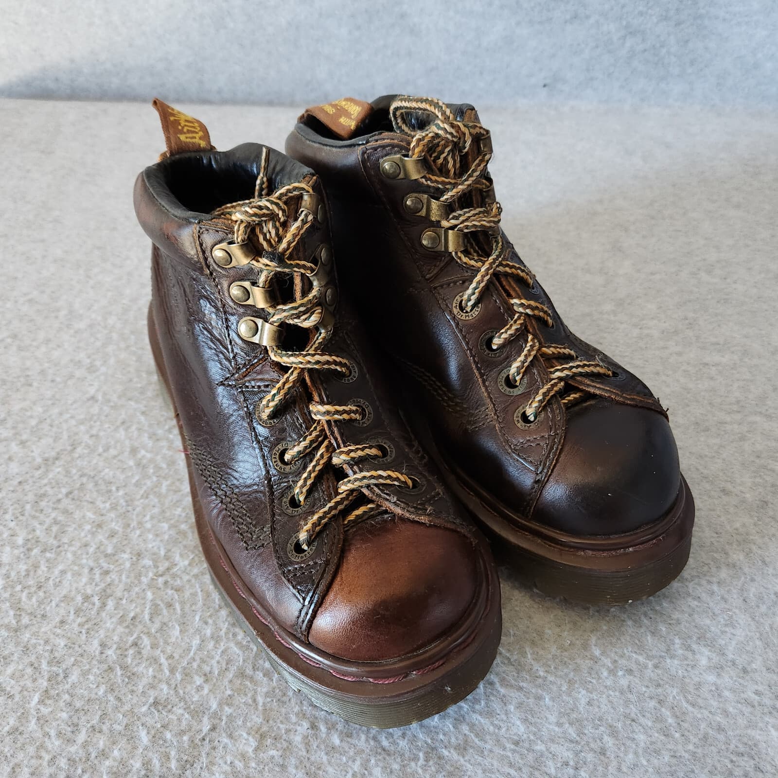 Vintage Dr. Martens 8287 Ankle Work Boots Lace Brown Women's US4 Made in England - Thumbnail 2
