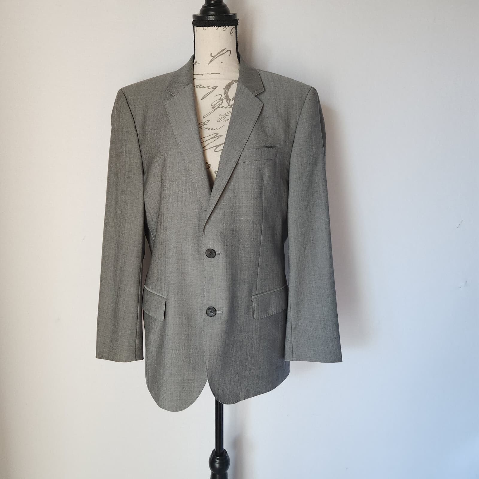 Hugo Boss Super 110 Reda Blazer Two Button Slim-Fit 100% Wool Grey Men's 40S - Thumbnail 3
