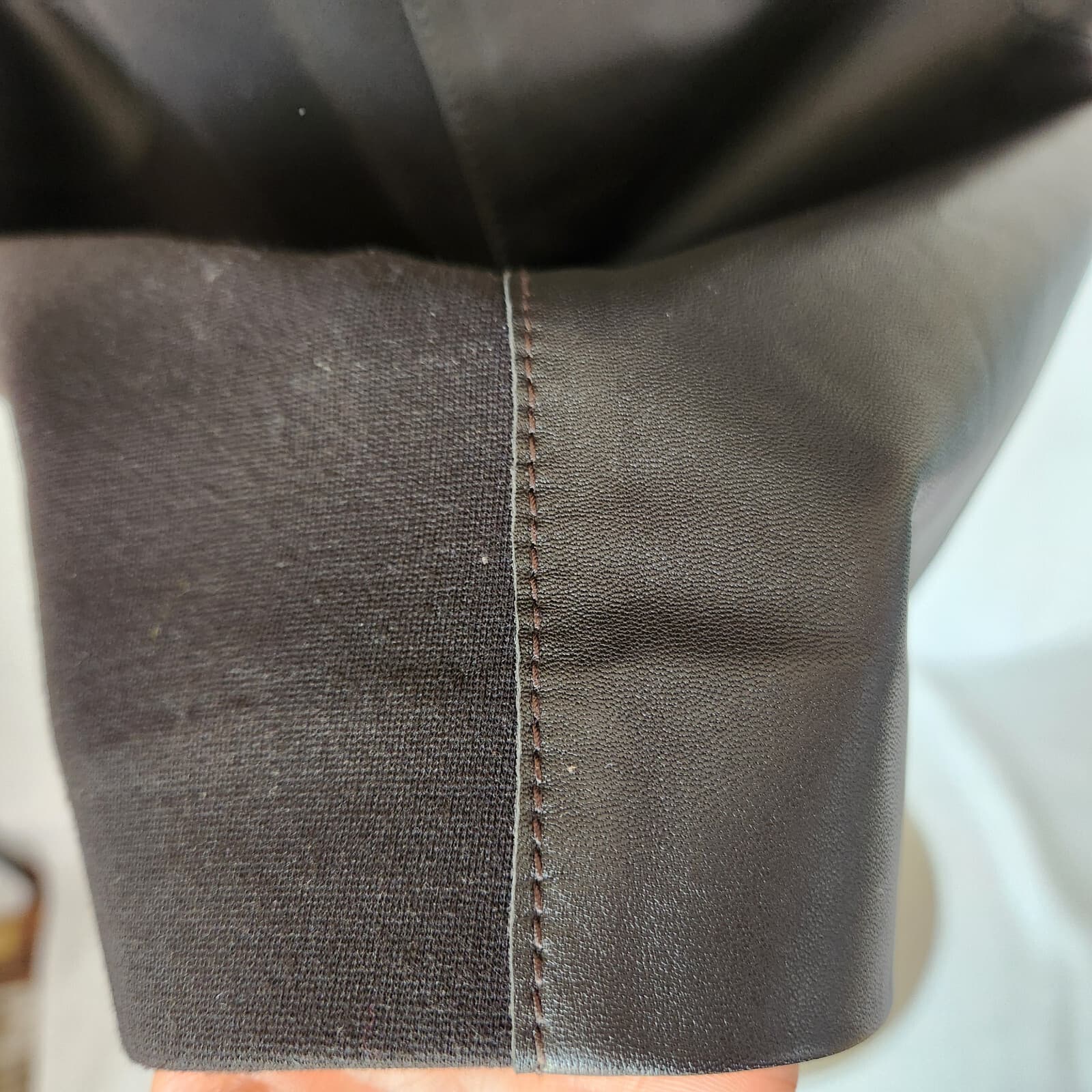 WORTH New York Genuine Leather Ponte Shift Dress 3/4 Sleeve Pocket Brown Size 6 - Thumbnail 7