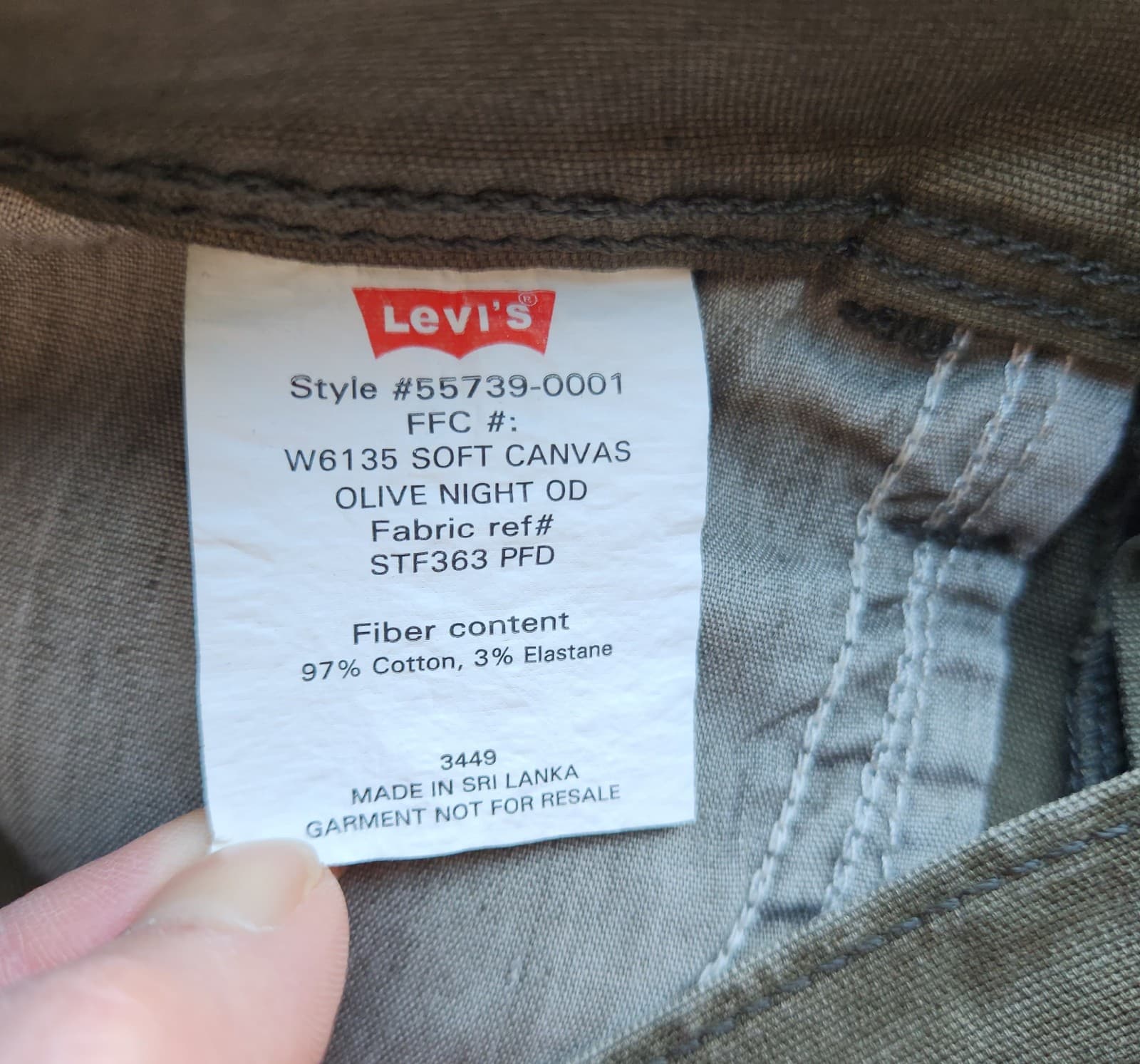 NEW Levi's Premium Not For Resale 724 High-Rise Straight Crop Pants Green Sz.27 - Thumbnail 10