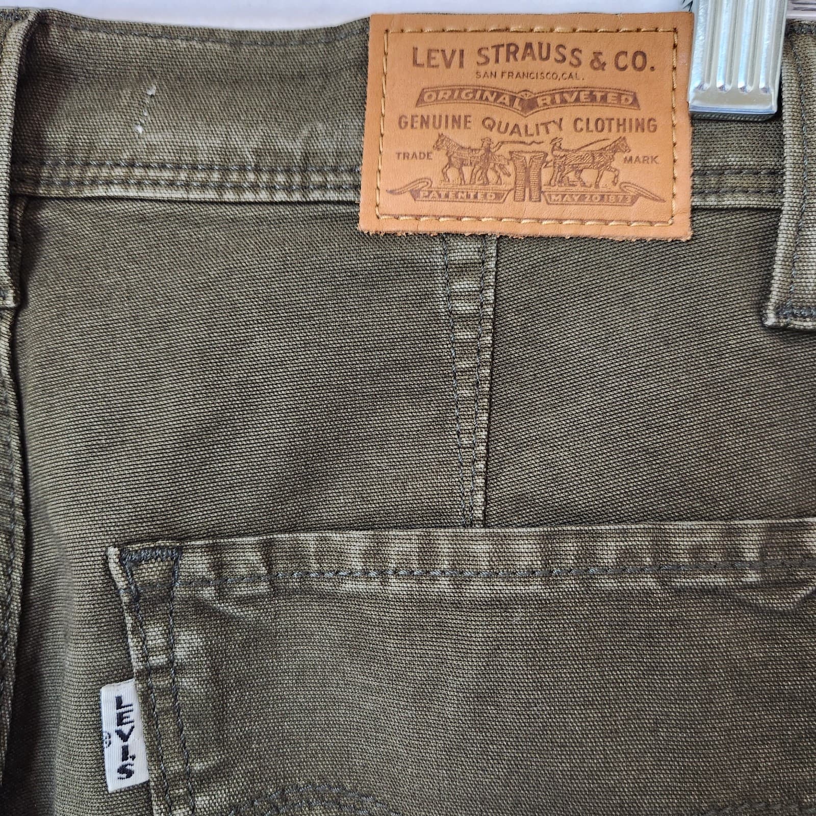 NEW Levi's Premium Not For Resale 724 High-Rise Straight Crop Pants Green Sz.27 - Thumbnail 7