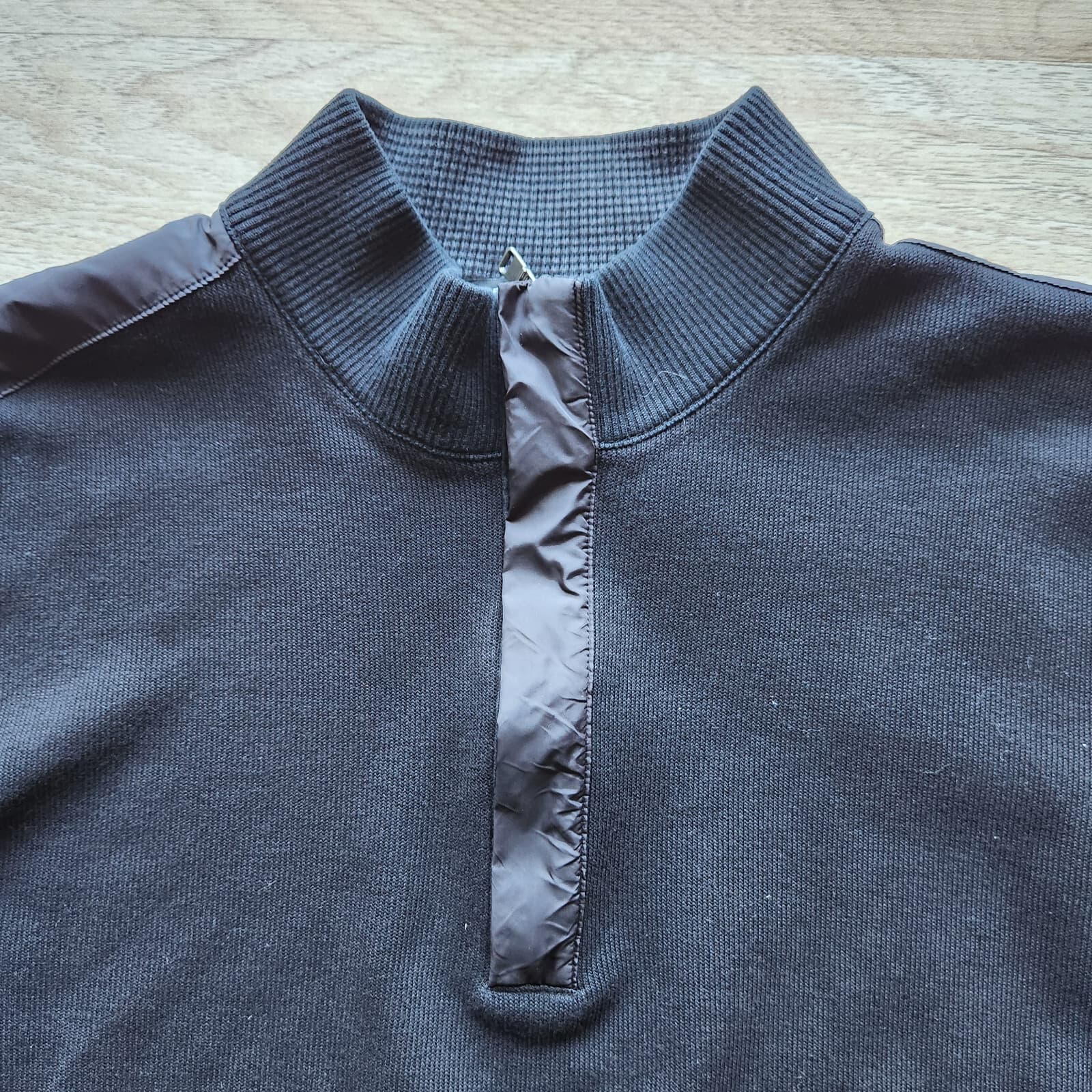 Hugo Boss Piceno Quarter Zip Henley Sweater Pullover Long Sleeve Black Men's XL - Thumbnail 3