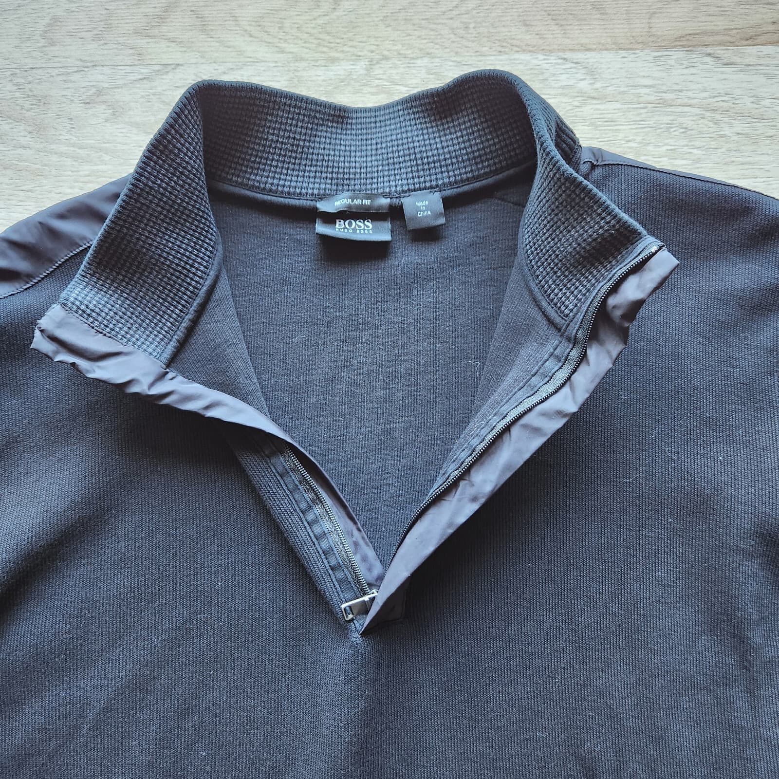 Hugo Boss Piceno Quarter Zip Henley Sweater Pullover Long Sleeve Black Men's XL - Thumbnail 4
